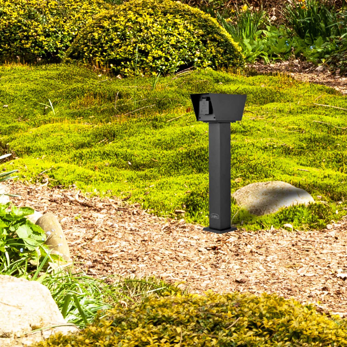 Außensteckdose Garten Gartensteckdose Connect L2A schwarz 2fach Steckdosensäule Garten 2 Steckdosen