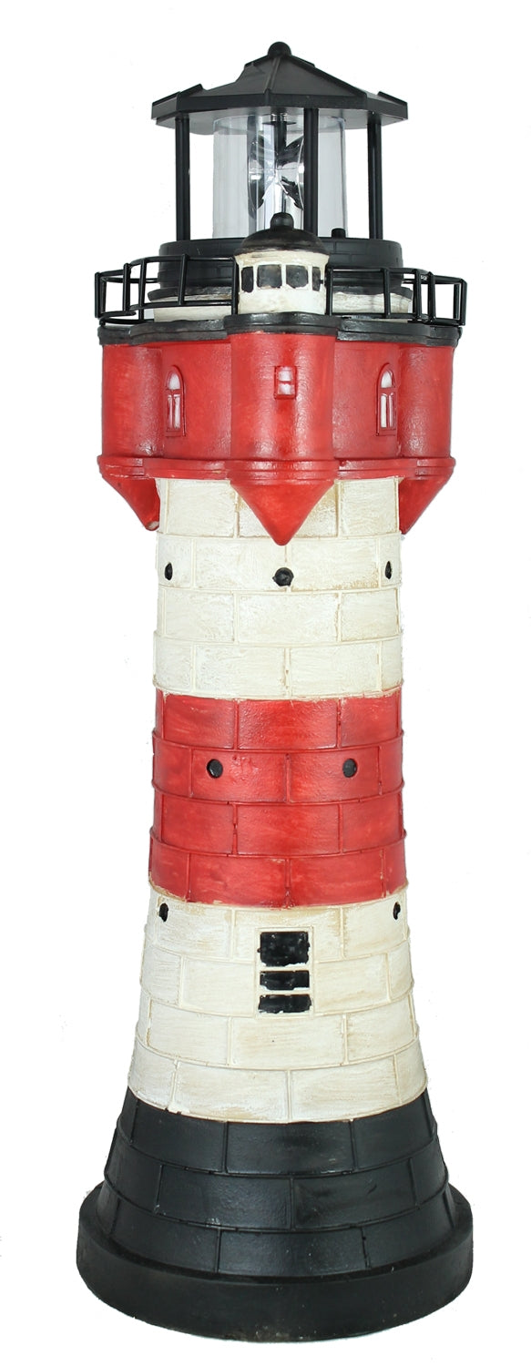 Leuchtturm Roter Sand Solar 50 cm Solarbetrieben Maritime Dekoration mit LED Beleuchtung