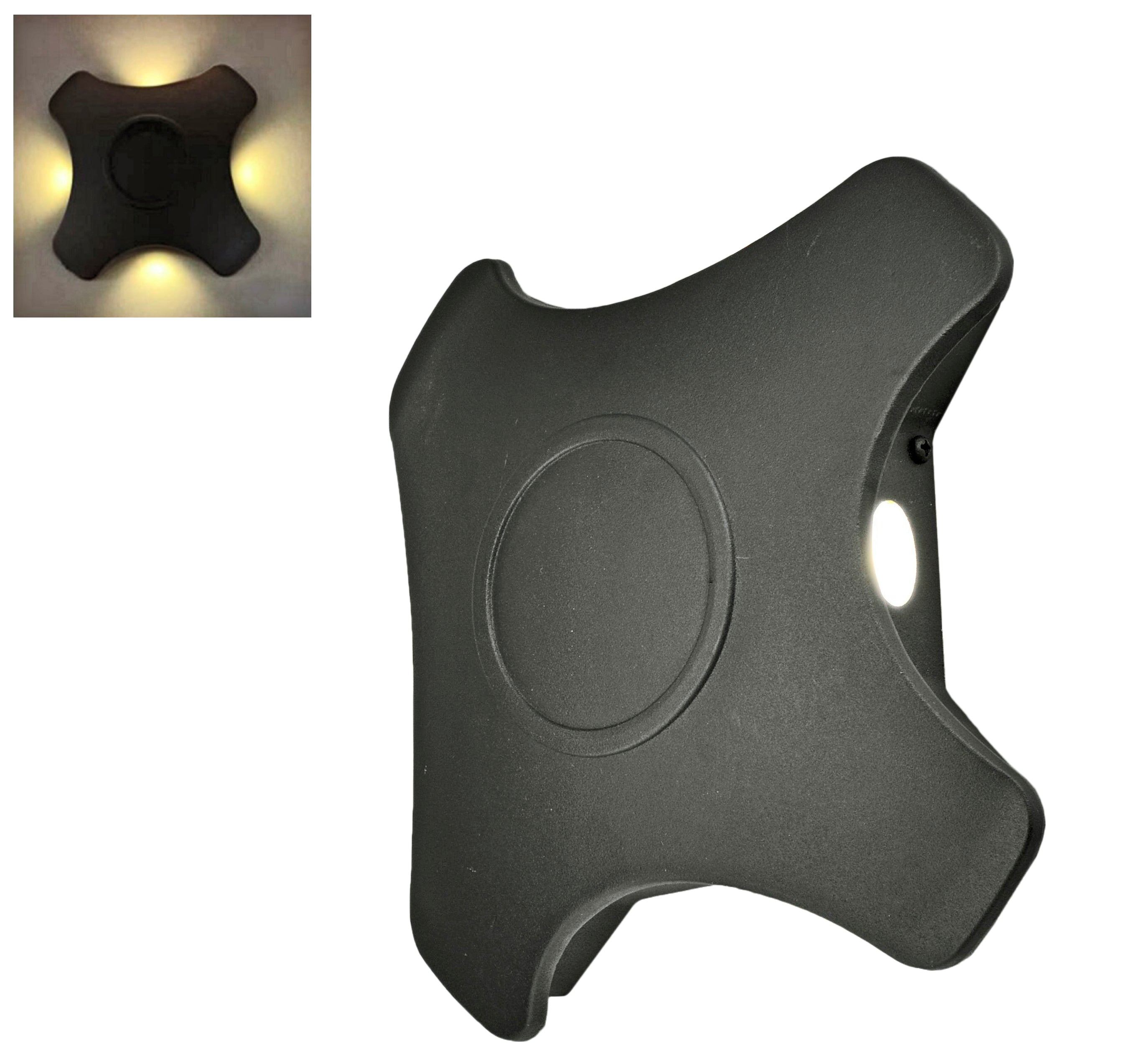 LED Design Wandleuchte mit 4 LED Außenleuchte EEK A warmweiß Wandlampe Außenlampe