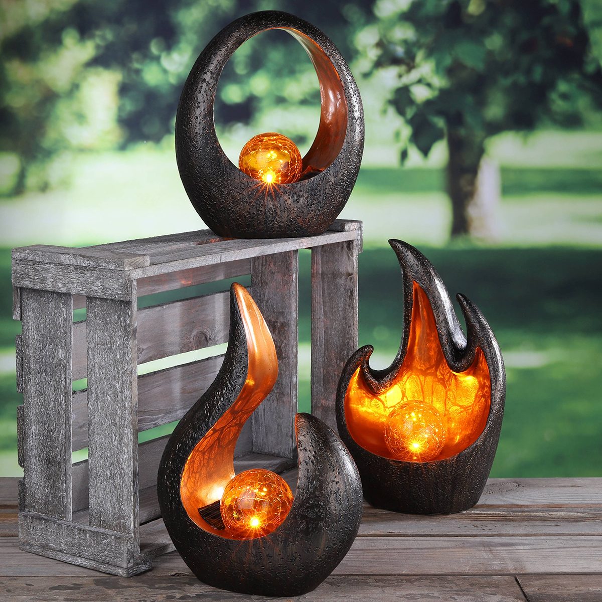 LED Solar Tischleuchte |Feuer| Solarleuchte Garten LED Solar Gartenleuchte Solar Dekoleuchte