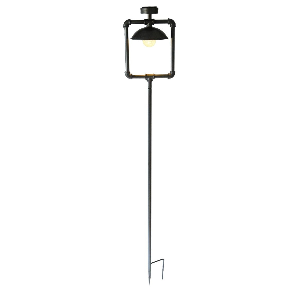 Solarlampe Garten Standleuchte Solarleuchte Stahl Industrie Design Stahlrohr