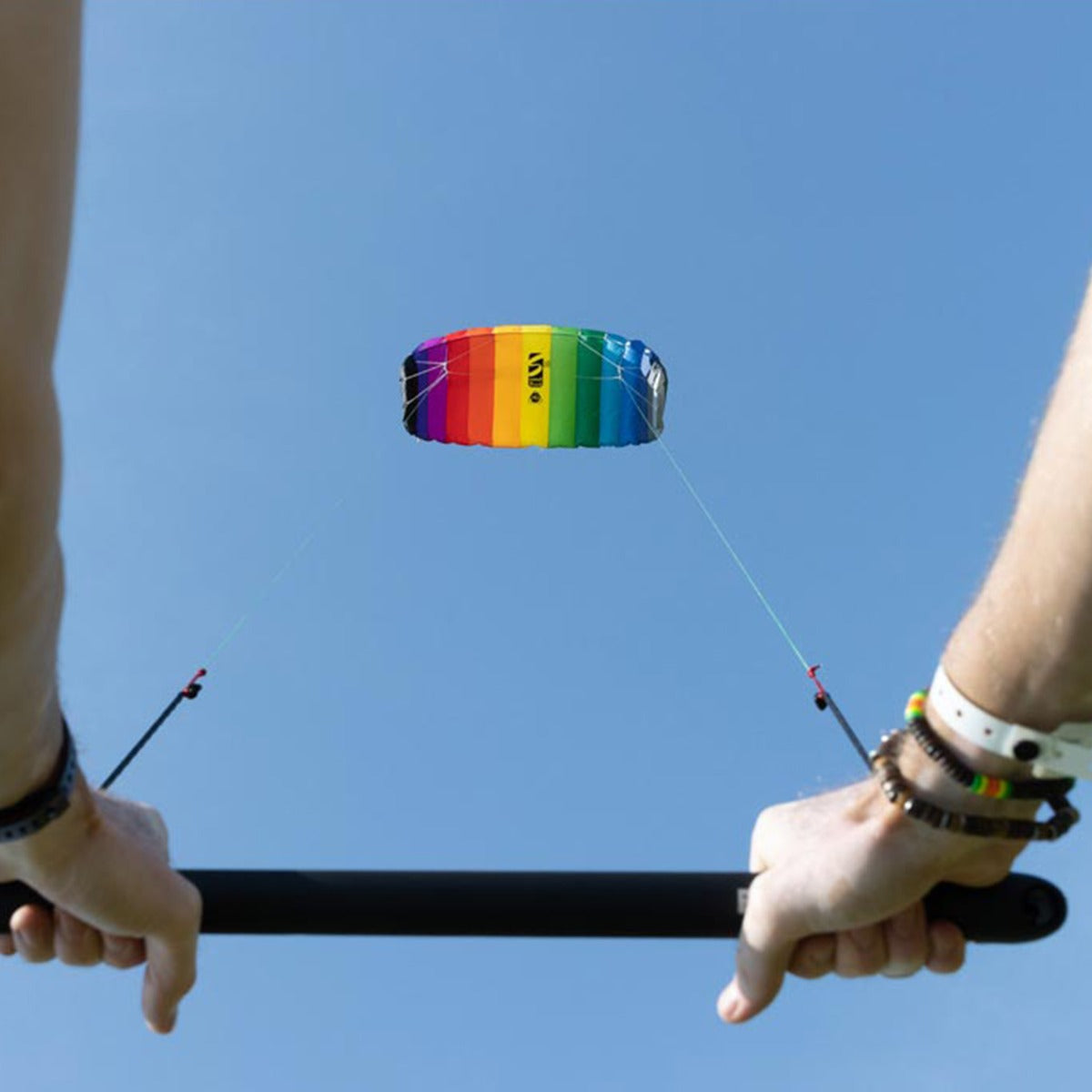 Lenkmatte HQ Symphony Beach III 1.8 Sport PLUS Rainbow mit Controlbar und Lenkschlaufen Allround Lenkdrachen Kite