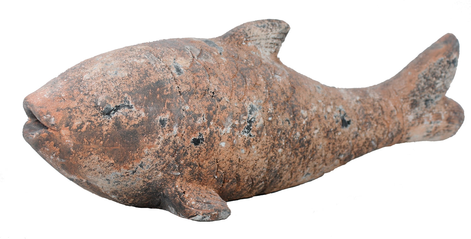 Dekofigur Fisch Figur in Steinoptik Teichdeko Fischfigur für Gartenteich