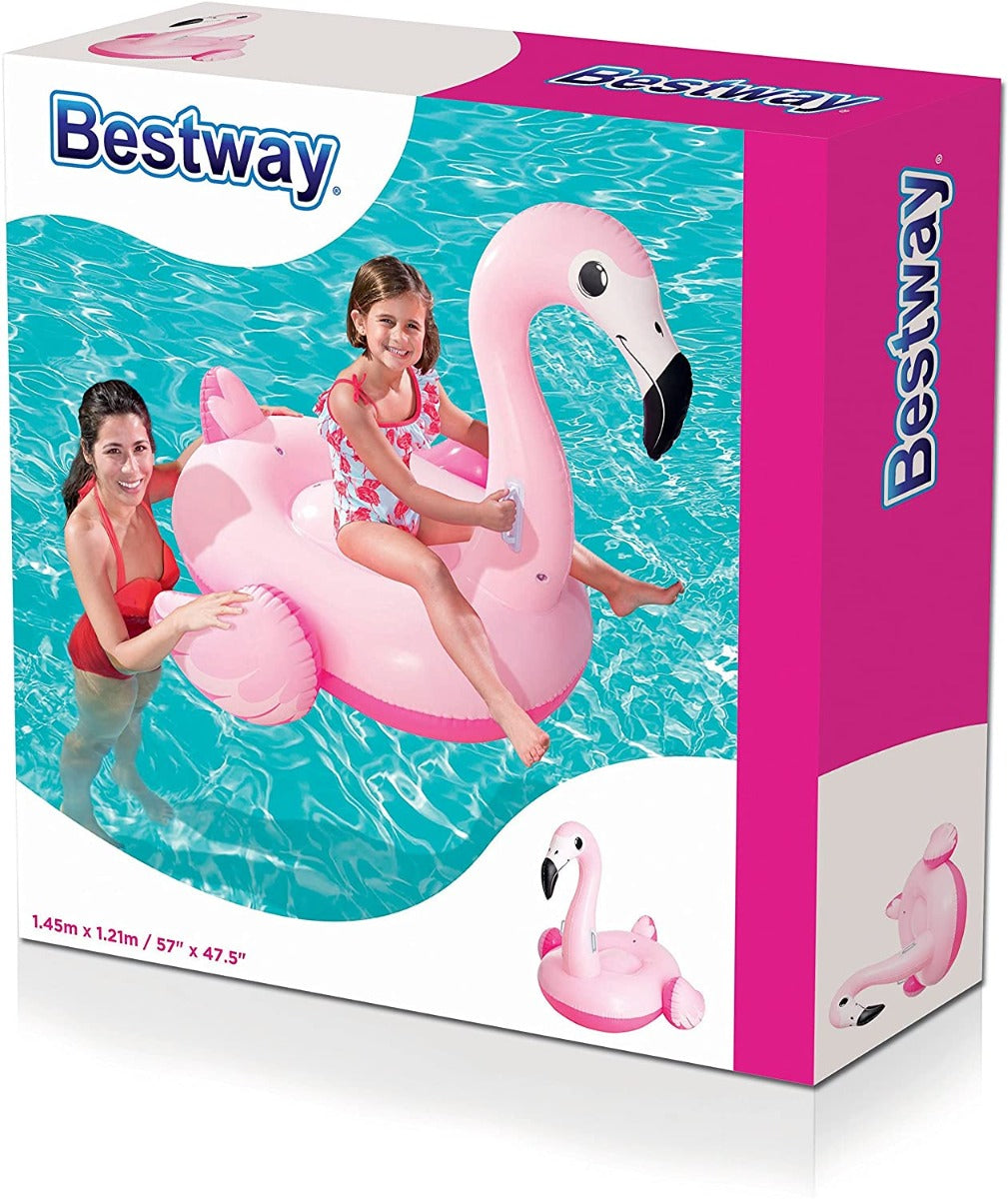 Schwimmtier Bestway Pretty Pink Flamingo Rider Badeinsel Flamingo Pool Tiere zum Aufblasen
