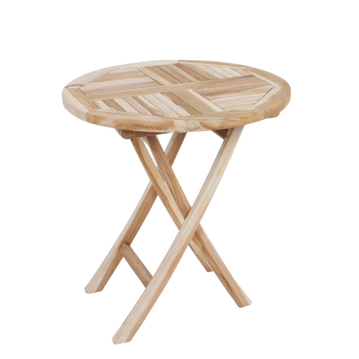 Garden Pleasure Java Klapptisch - Runder Teak Gartentisch Holz / Balkontisch klappbar, 70x75 cm - Robust, platzsparend, Holztisch Garten