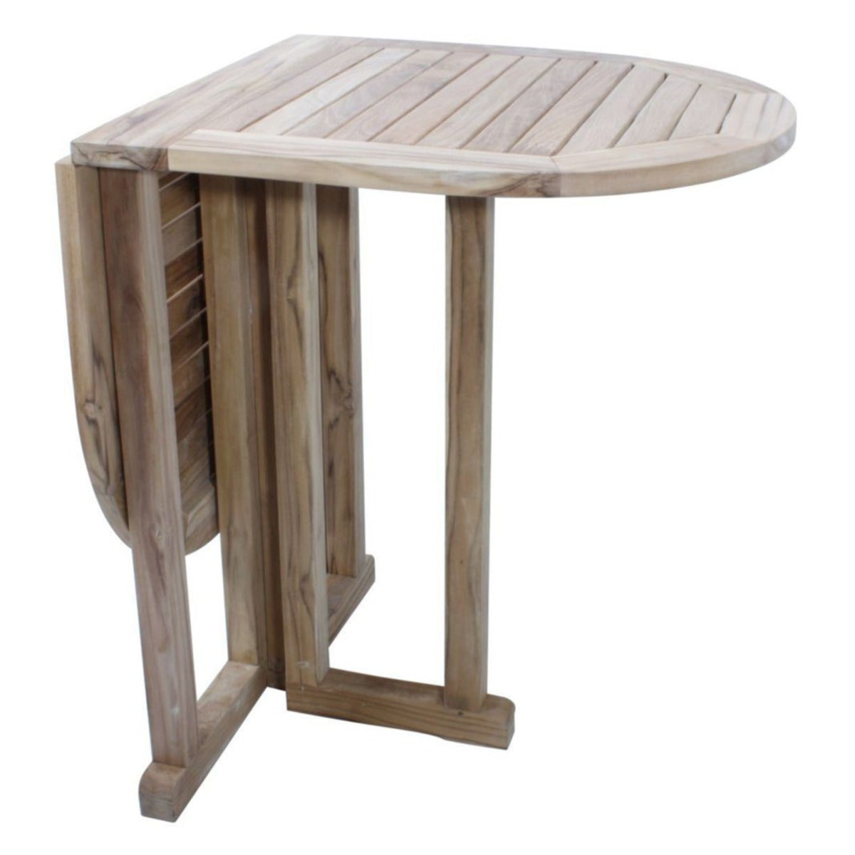 Garden Pleasure Solo Balkontisch - ovaler Teak Gartentisch Holz / Balkontisch klappbar, 120x60 cm, platzsparend, Ideal als platzsparender Balkontisch, Holztisch Garten