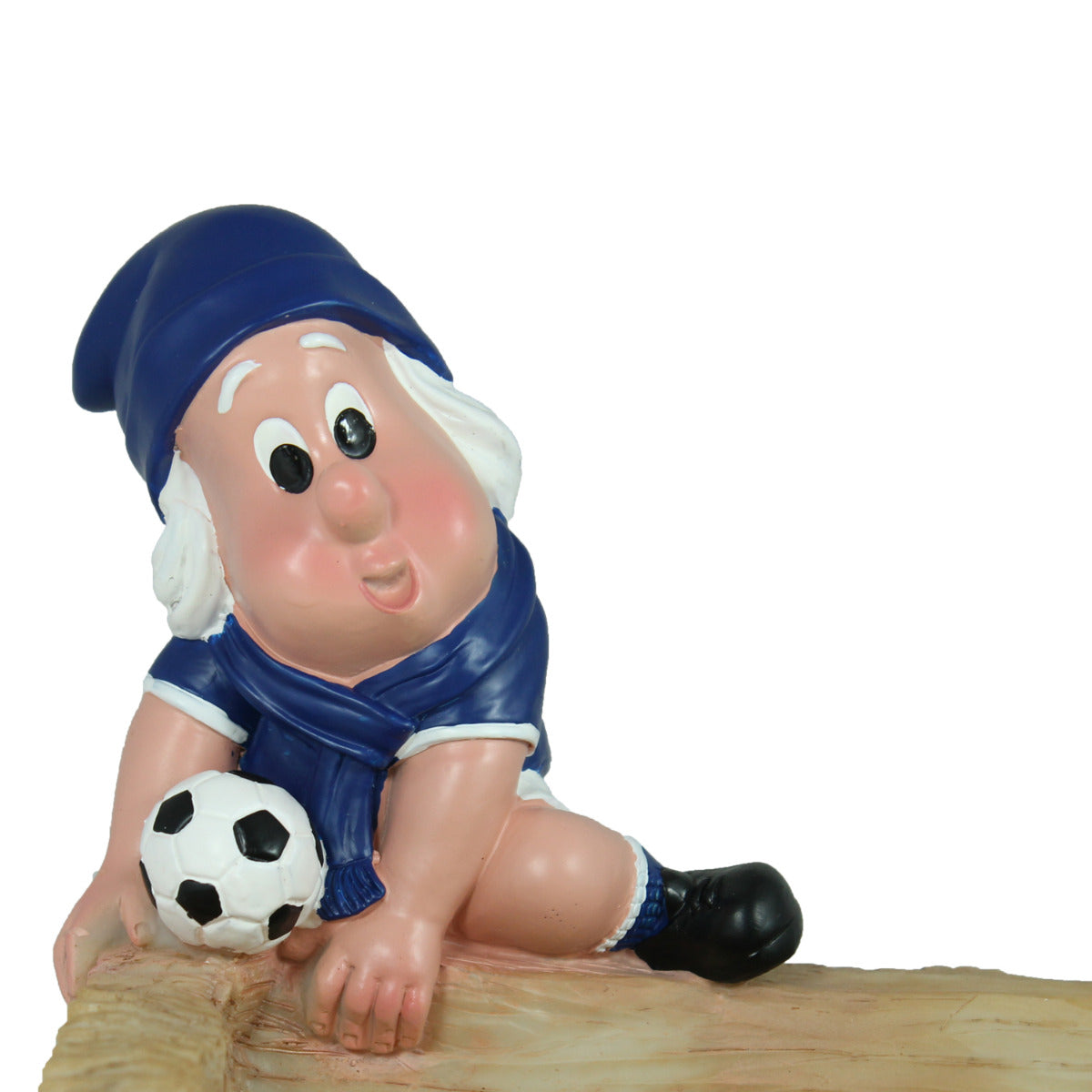 Zwerg mit Schale und Fussball Futterschale Tränke Blau