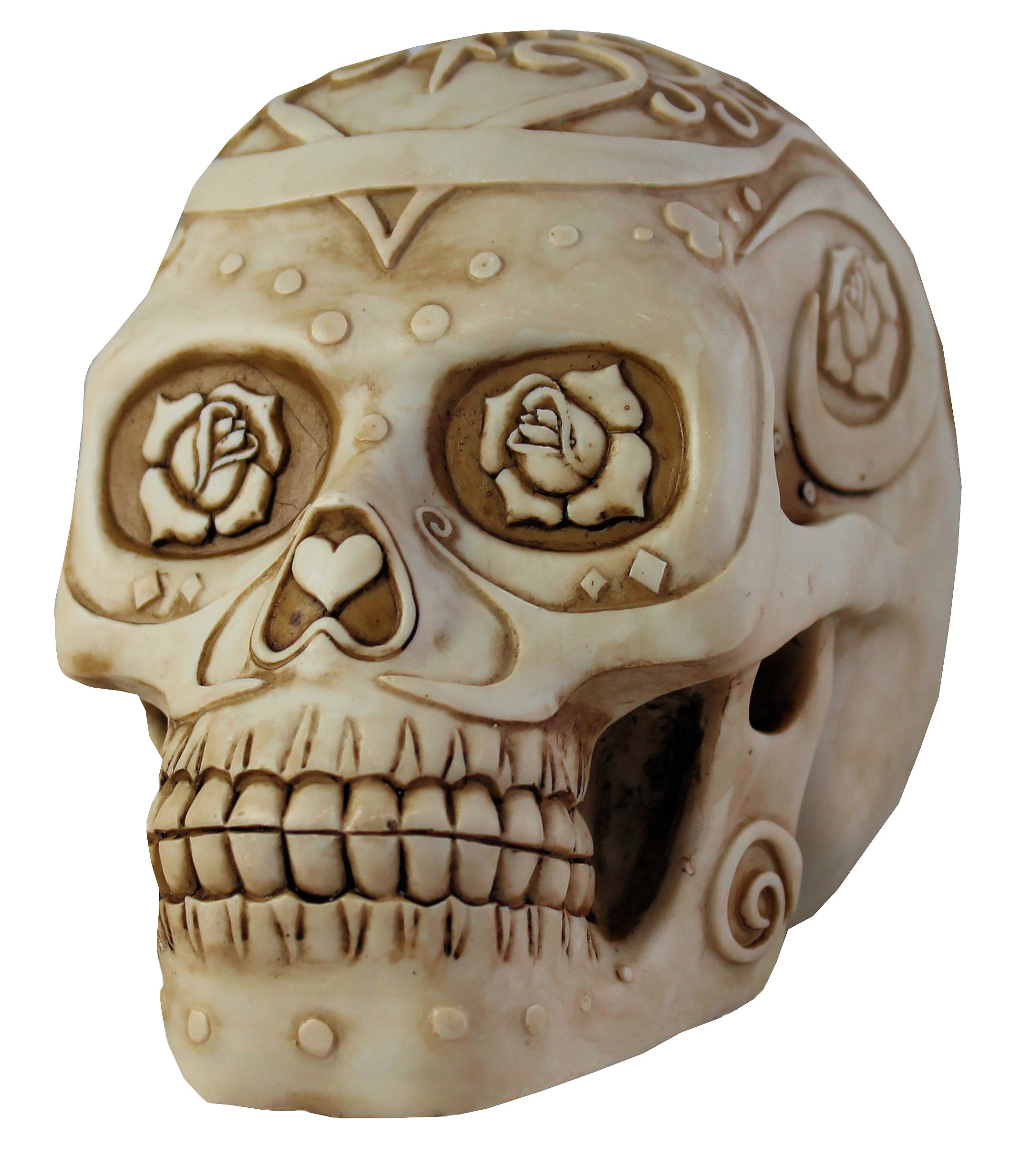 Dekofigur Totenkopf Schädel Rose Mystic Gothic Wohnung Dekoration