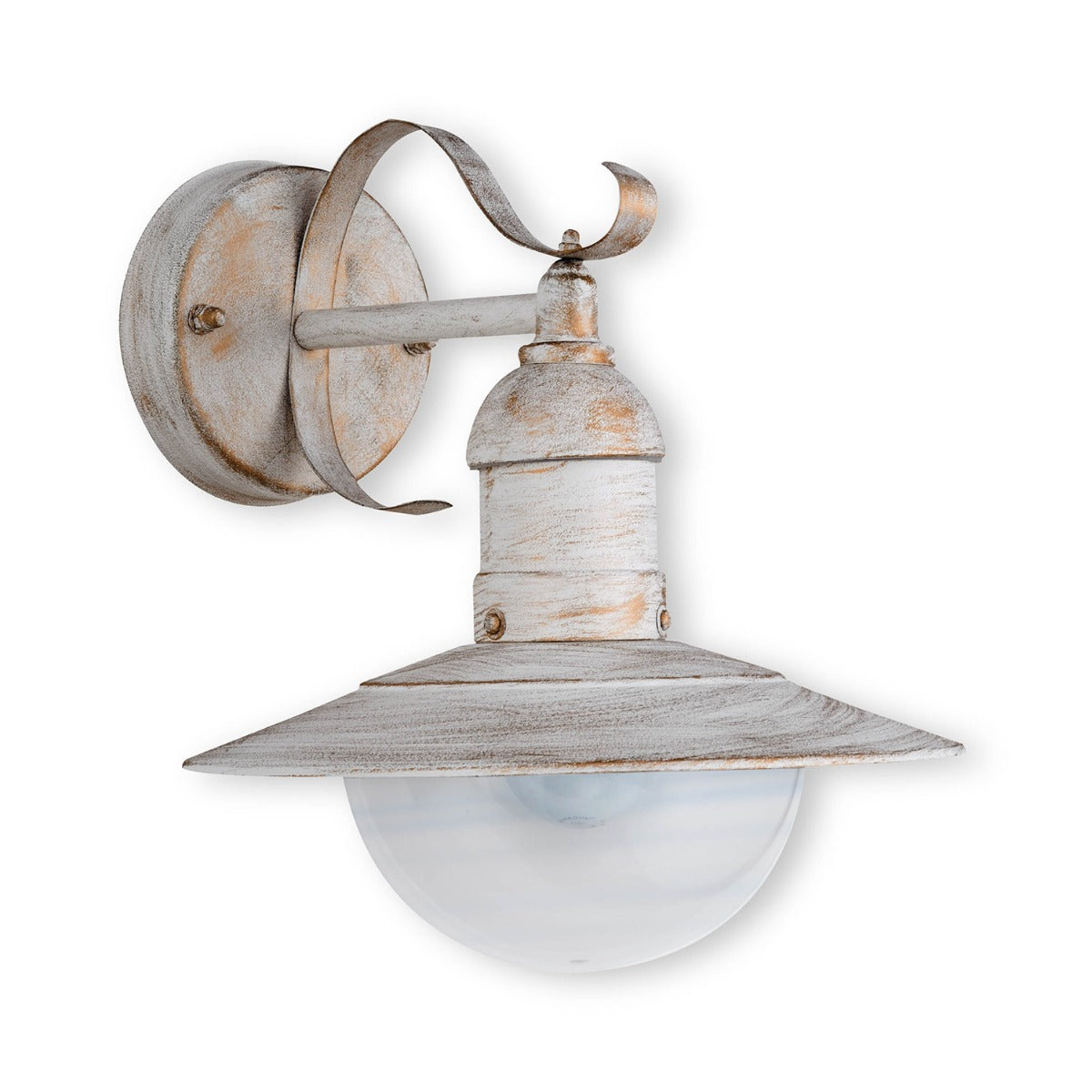 Außenlampe Wandleuchte Außen weiß-gold Wandlampe Außenbeleuchtung Landhausstil