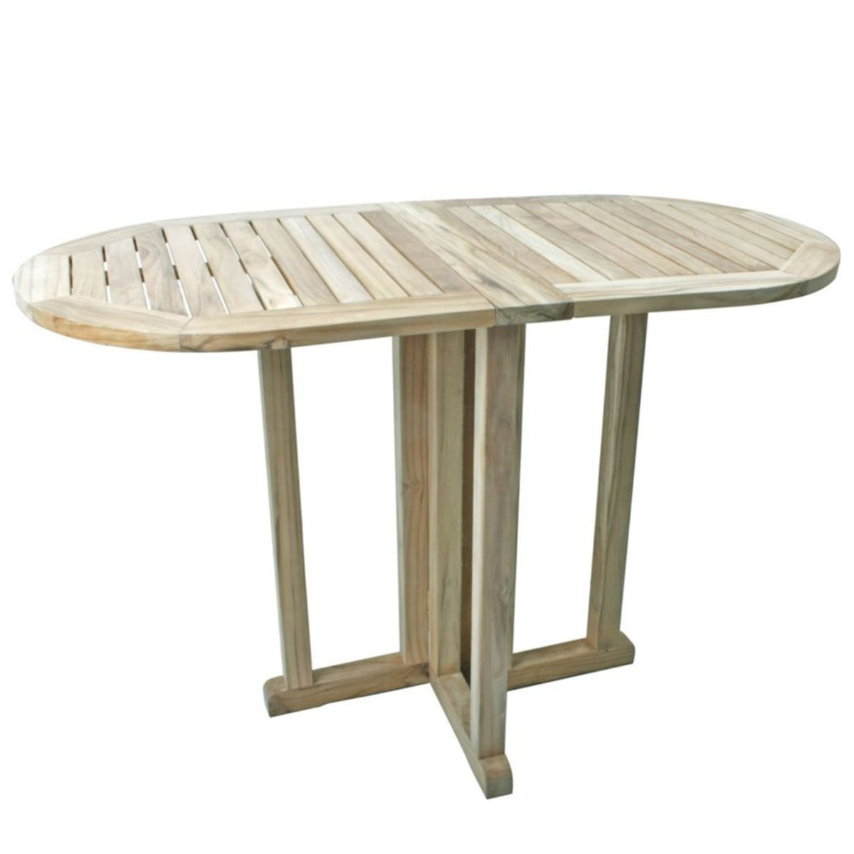 Garden Pleasure Solo Balkontisch - ovaler Teak Gartentisch Holz / Balkontisch klappbar, 120x60 cm, platzsparend, Ideal als platzsparender Balkontisch, Holztisch Garten