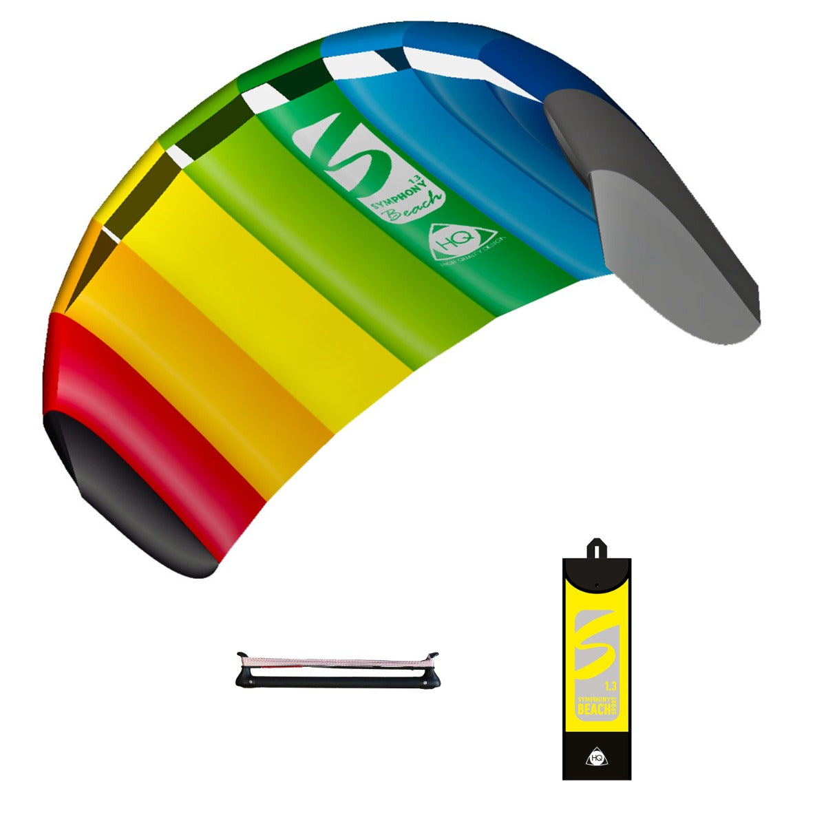 Lenkmatte HQ Symphony Beach III 1.3 Sport Rainbow mit Controlbar Allround Lenkdrachen Kite