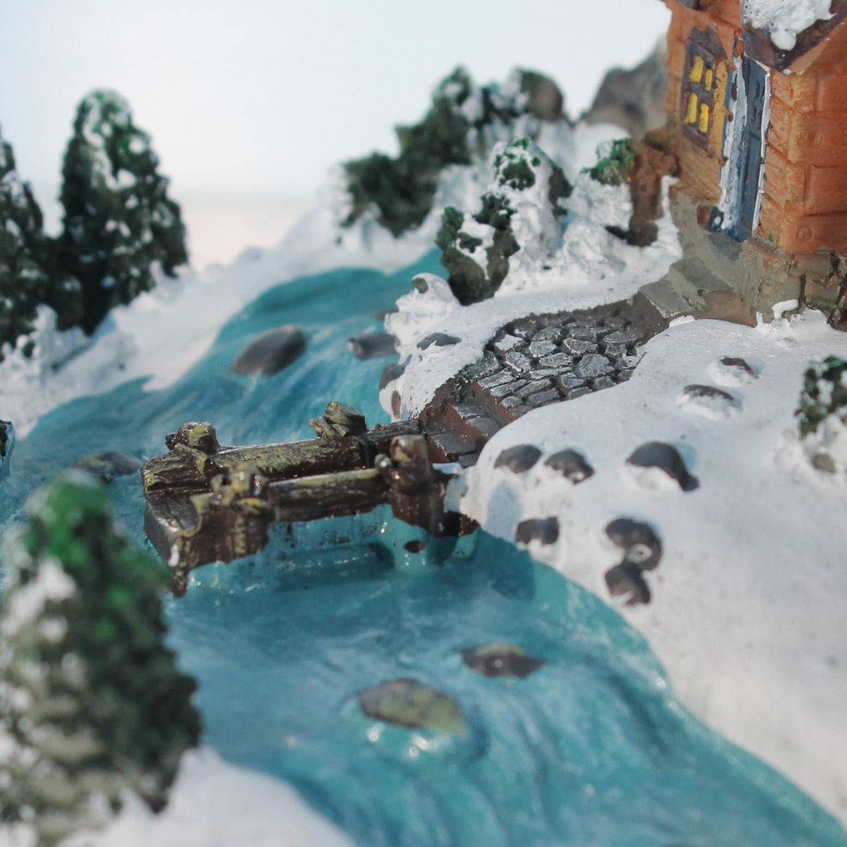 Weihnachtsstadt beleuchtet verschneite Weihnachtslandschaft beleuchtet Weihnachtsstadt LED Weihnachtsstadt