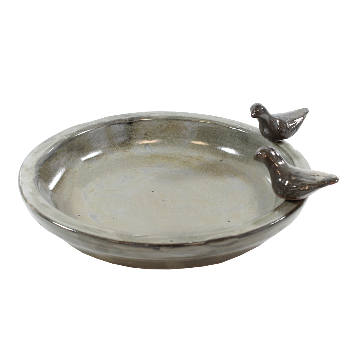 colourliving Vogeltränke für den Garten 30 cm grau Keramik Vogeltränke rund Vogelbad Garten