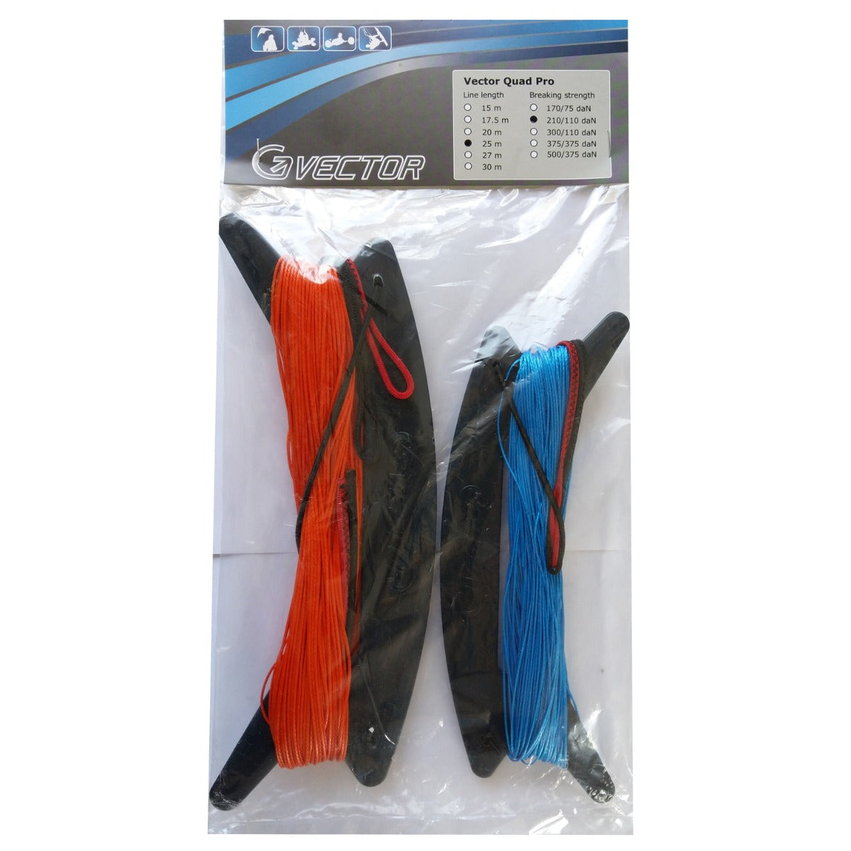 Vector Quad Pro Vierleiner Drachenleine Drachenschnur 210/110 Kp 4 x 25 m für Lenkdrachen