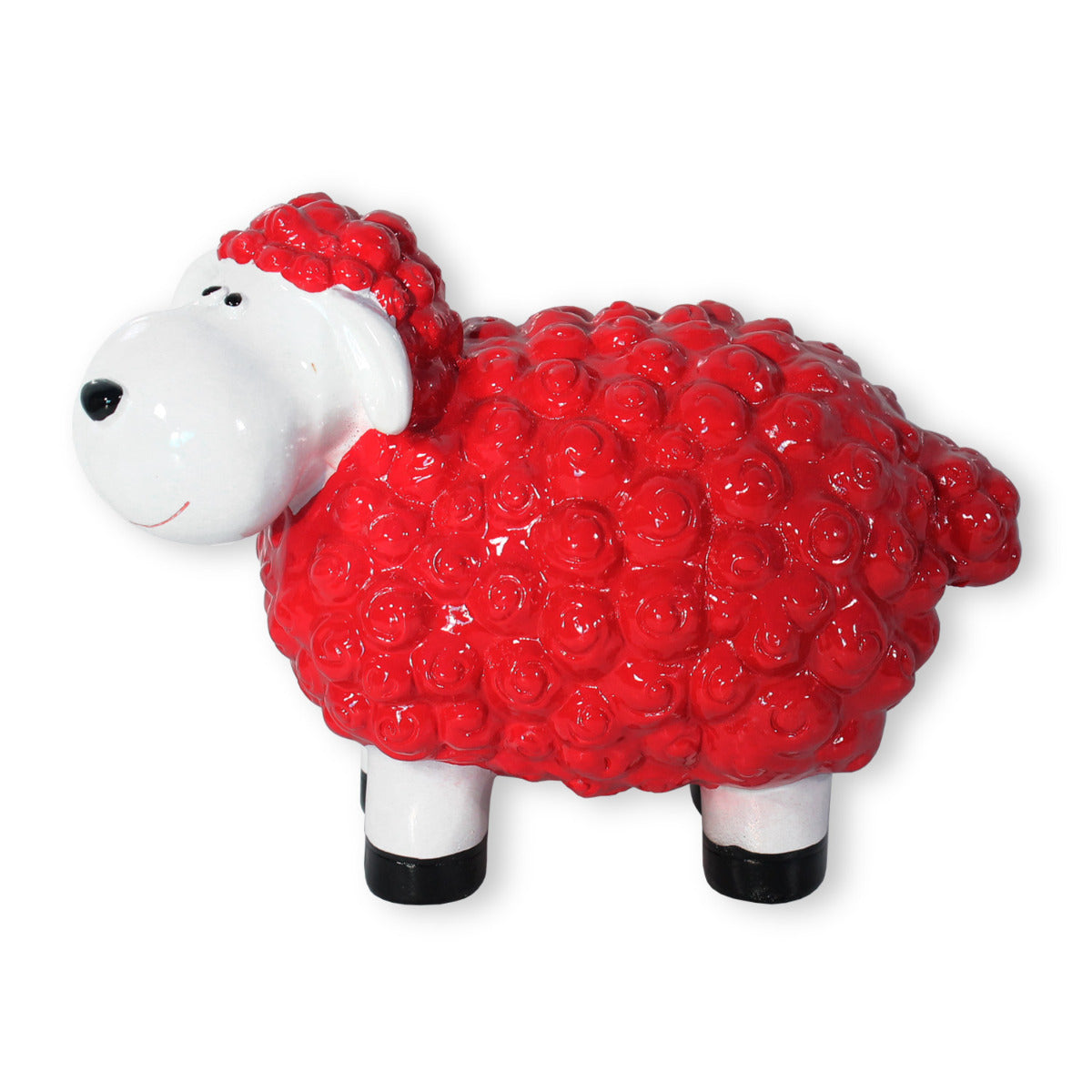 Buntes Deko Schaf rot Gartenfigur Schaf Dekofigur Schaf lustige Schafe