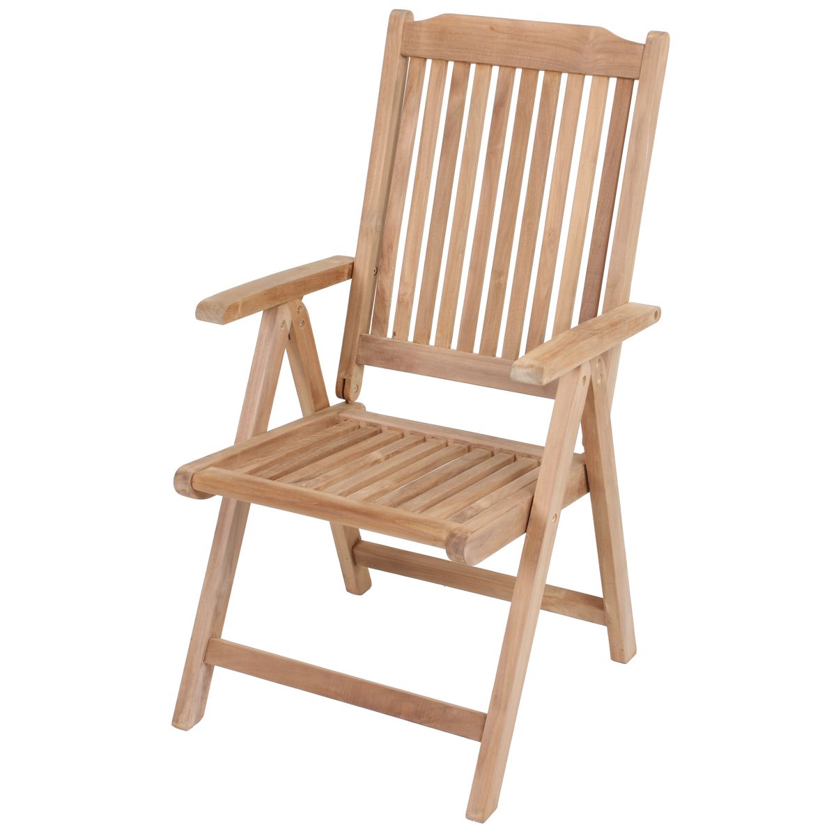 Gartenstuhl Hochlehner SOLO Teak Holz 5-fach verstellbar klappbar Used-Look