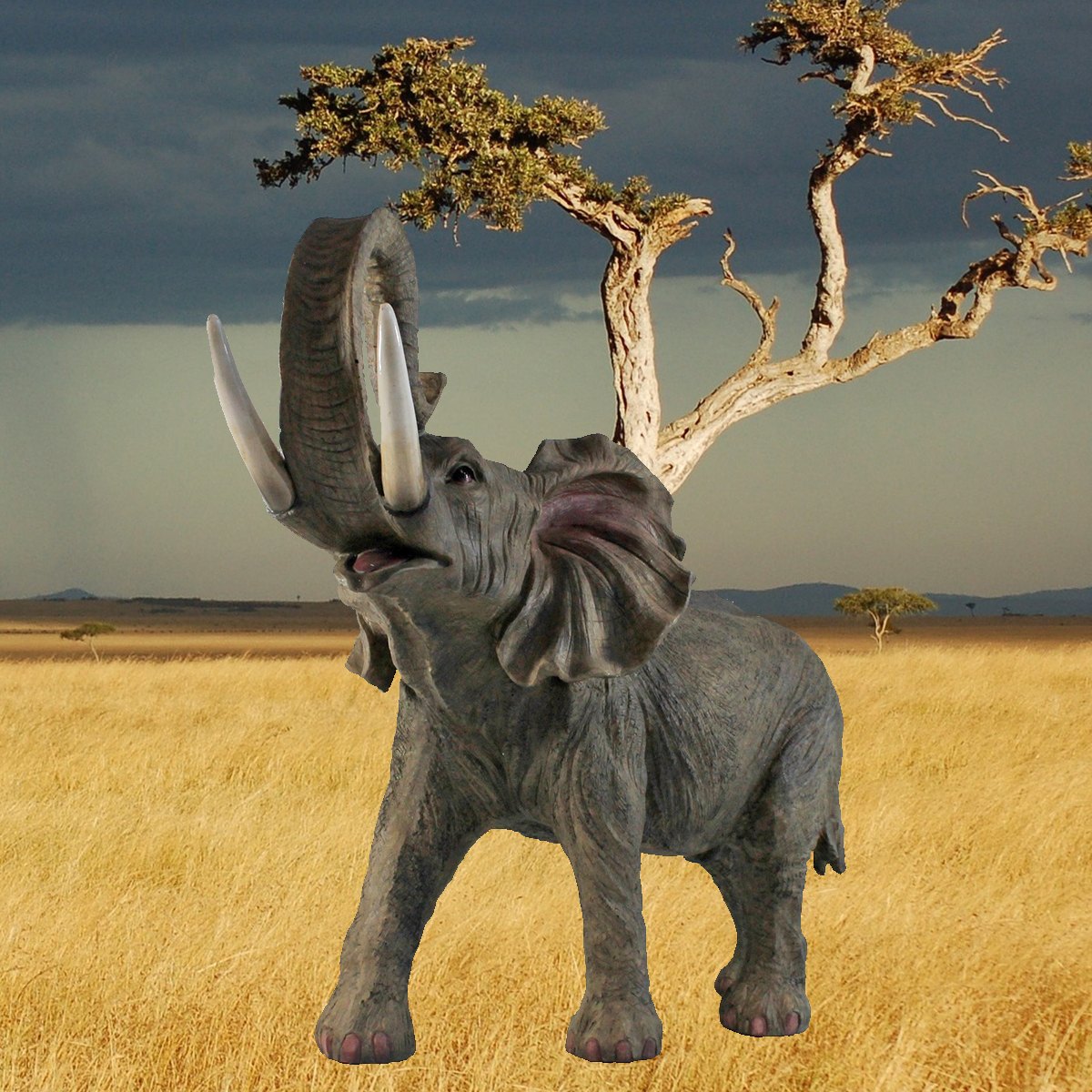 Elefanten Figur Taru stehend Gartenfigur Elefant groß Elefanten Deko Elefant