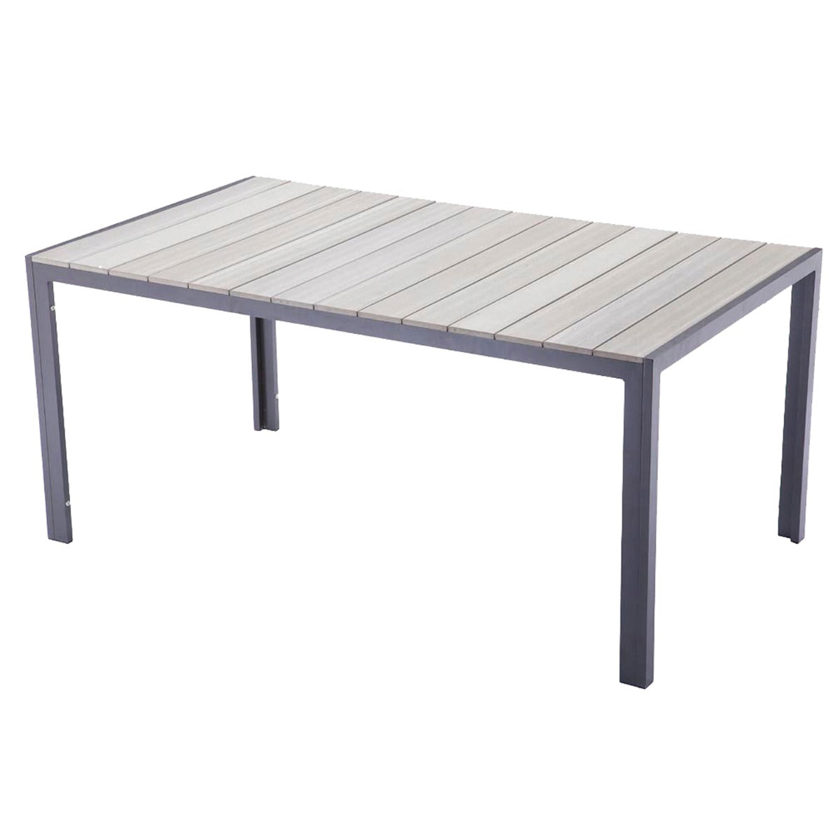 Garden Pleasure Gartentisch Olivia, wetterfester Aluminium-Terrassentisch, Alu-Gartentisch, 150x90x72 cm, Eisengrau, Leicht & Robust, Gartentisch Metall