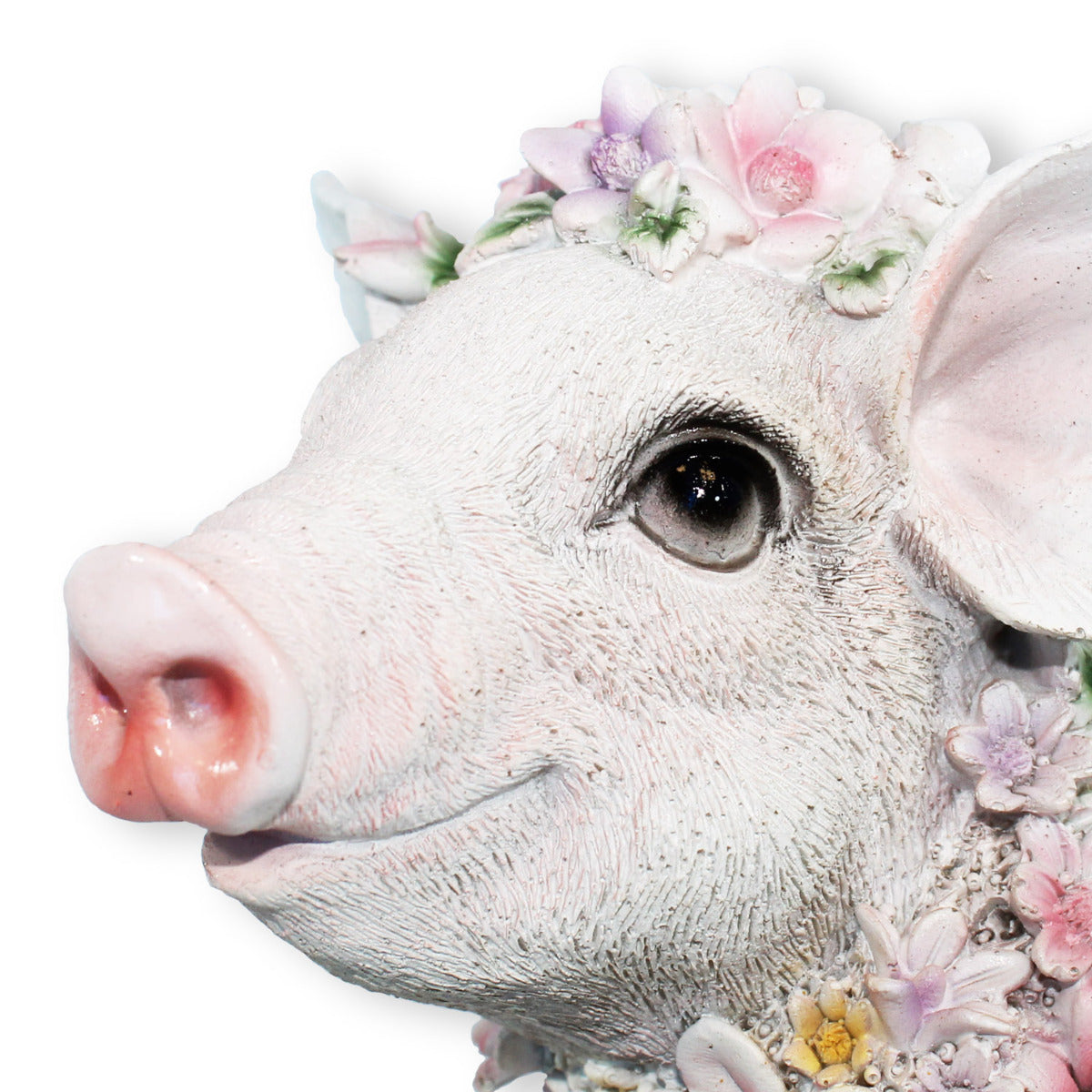 Schweine Figur sitzend Blumenschwein Deko Ferkel sitzend Deko Schwein