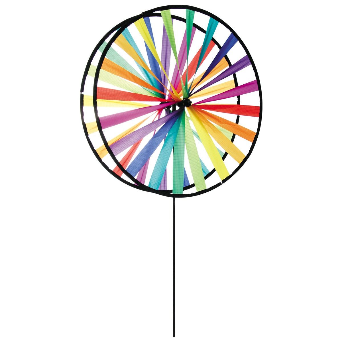Windspiel HQ Magic Wheel Giant Duett Rainbow mit Bodenanker Windrad