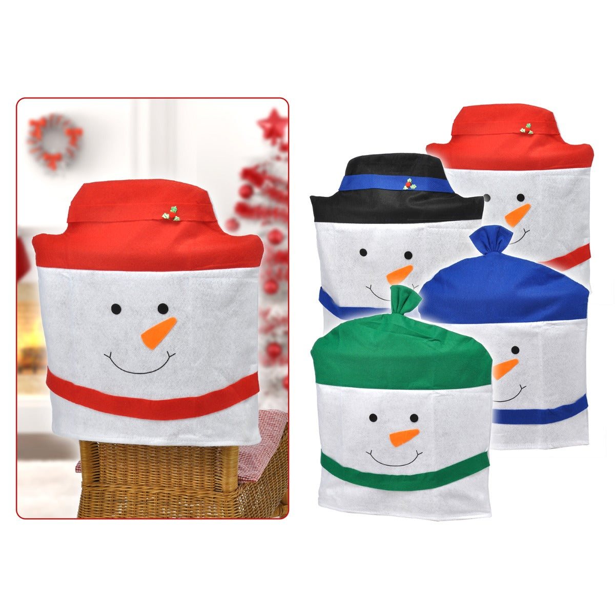 Stuhlhussen Weihnachten Kindergeburtstag Schneemann 4er Set Stuhl Hussen Weihnachtsdekko