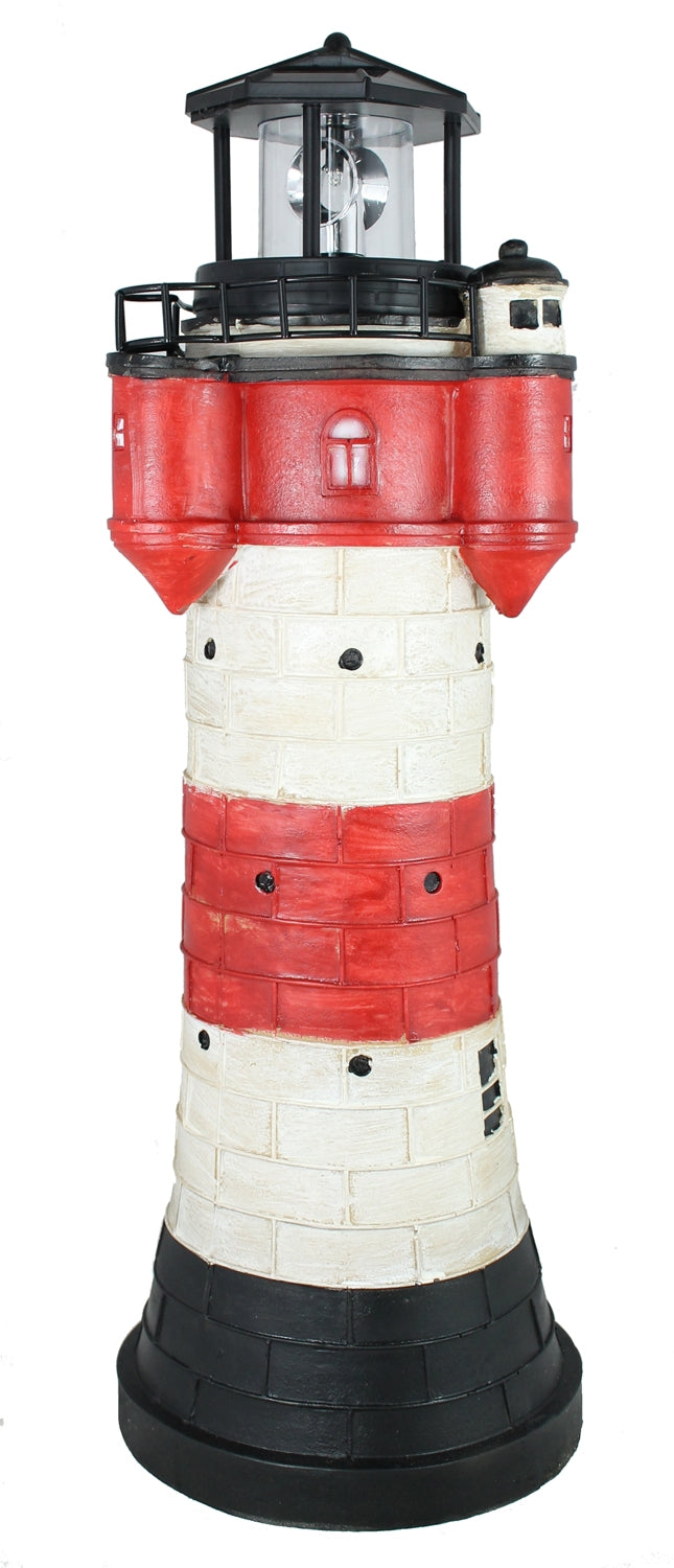 Leuchtturm Roter Sand Solar 50 cm Solarbetrieben Maritime Dekoration mit LED Beleuchtung