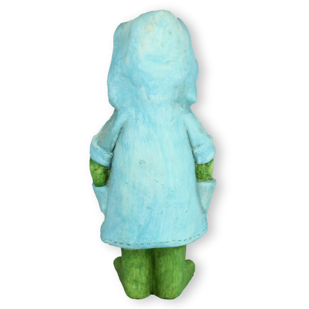 Frosch Dekofigur stehend mit Mantel in blau Gartenfigur Frosch Froschfigur Teichdeko