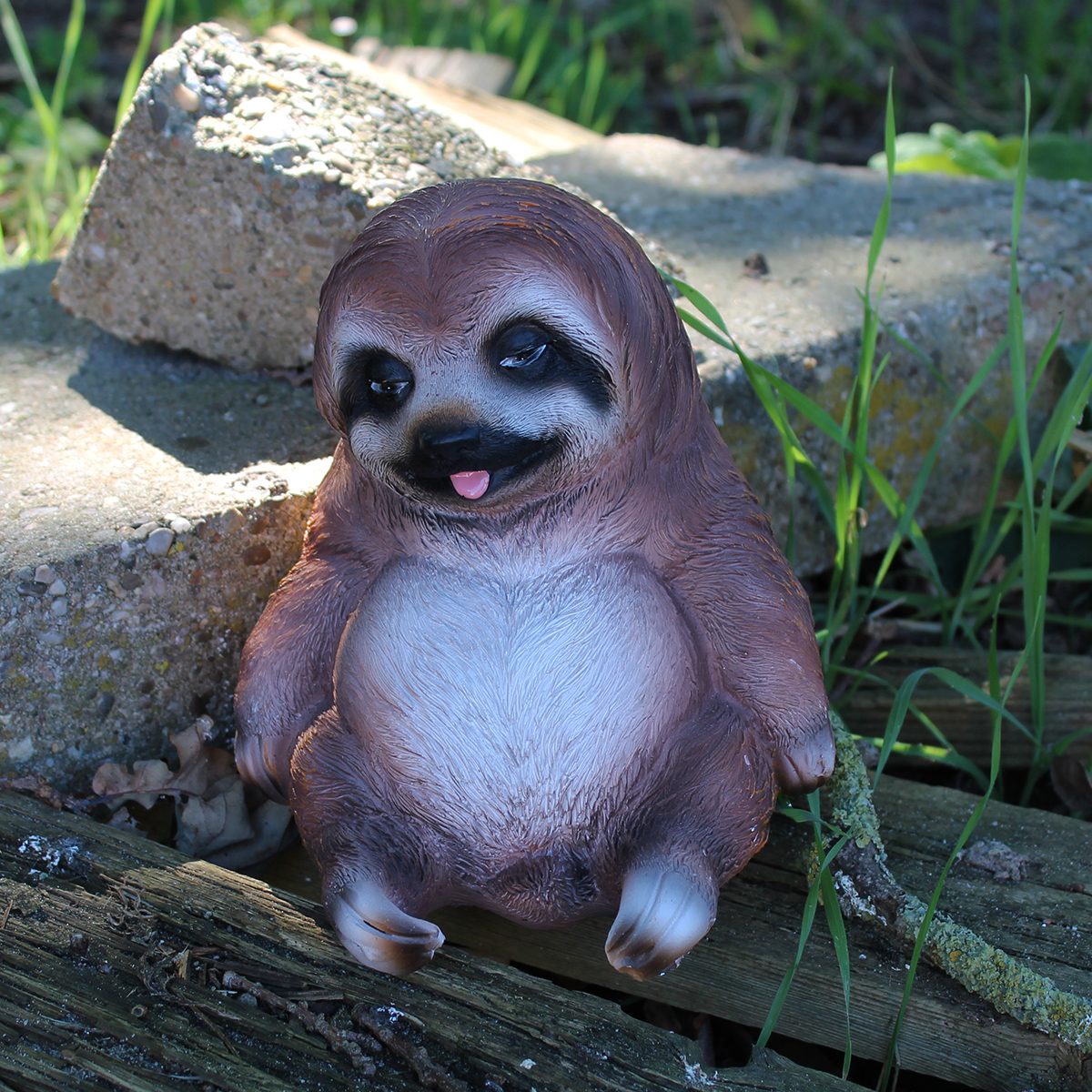 Faultier Figur lustlos sitzend Faultier Deko Faultier Gartenfigur