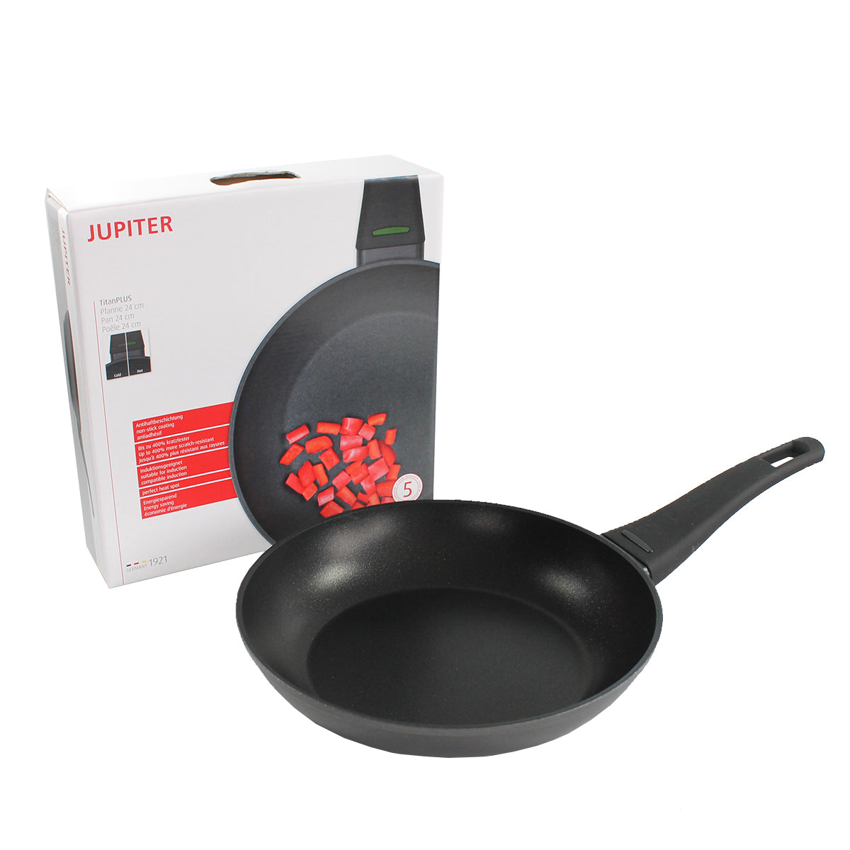 Jupiter Bratpfanne TitanPLUS 24 cm Induktion Pfanne antihaftbeschichtet Aluminiumpfanne