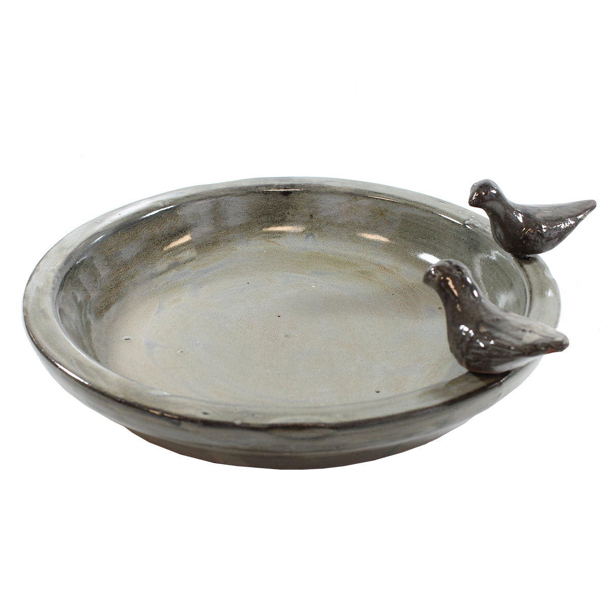 colourliving Vogeltränke für den Garten 30 cm grau Keramik Vogeltränke rund Vogelbad Garten