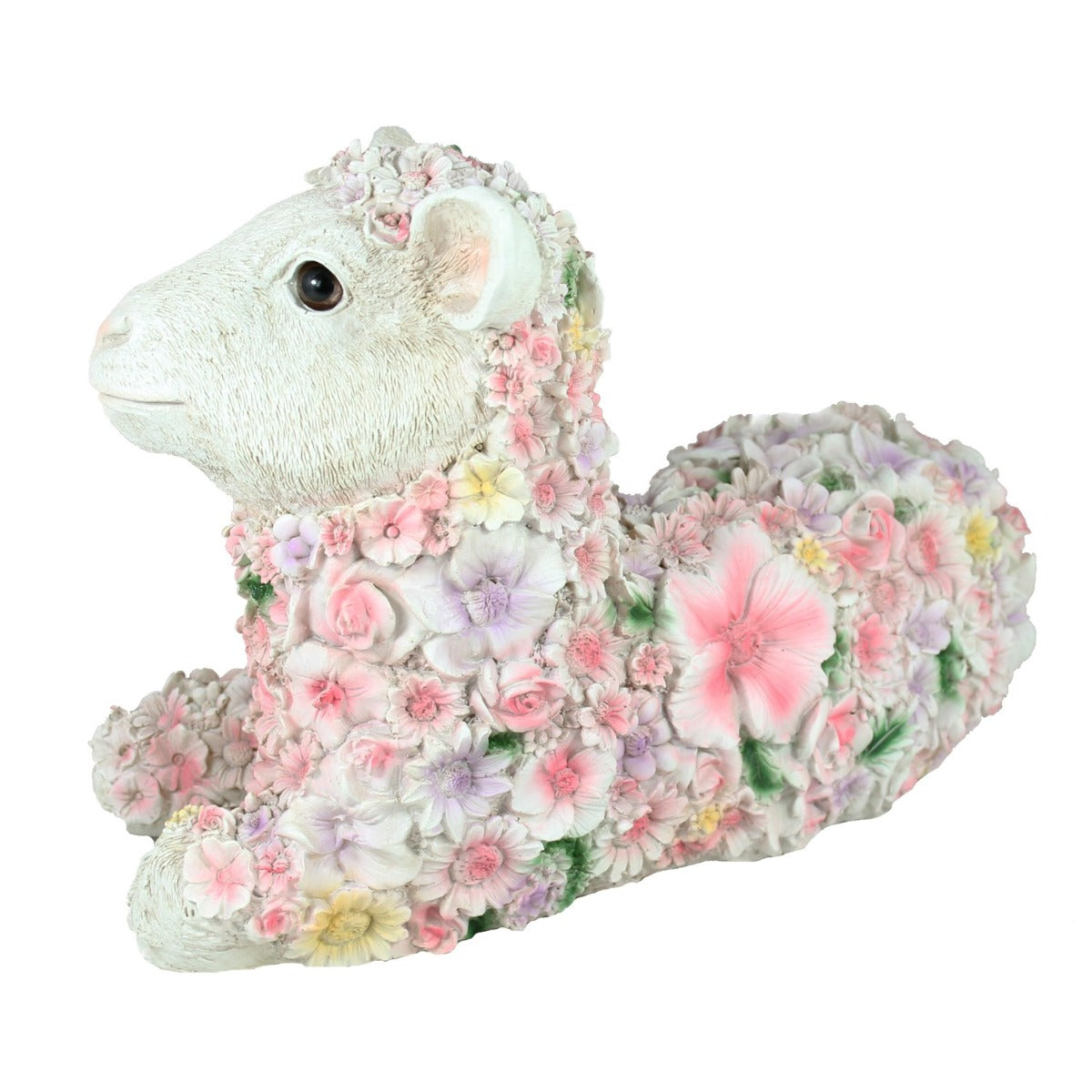 Deko Schaf "Florence" Lamm Figur liegend Gartenfigur Schaf Figur Blumenschaf