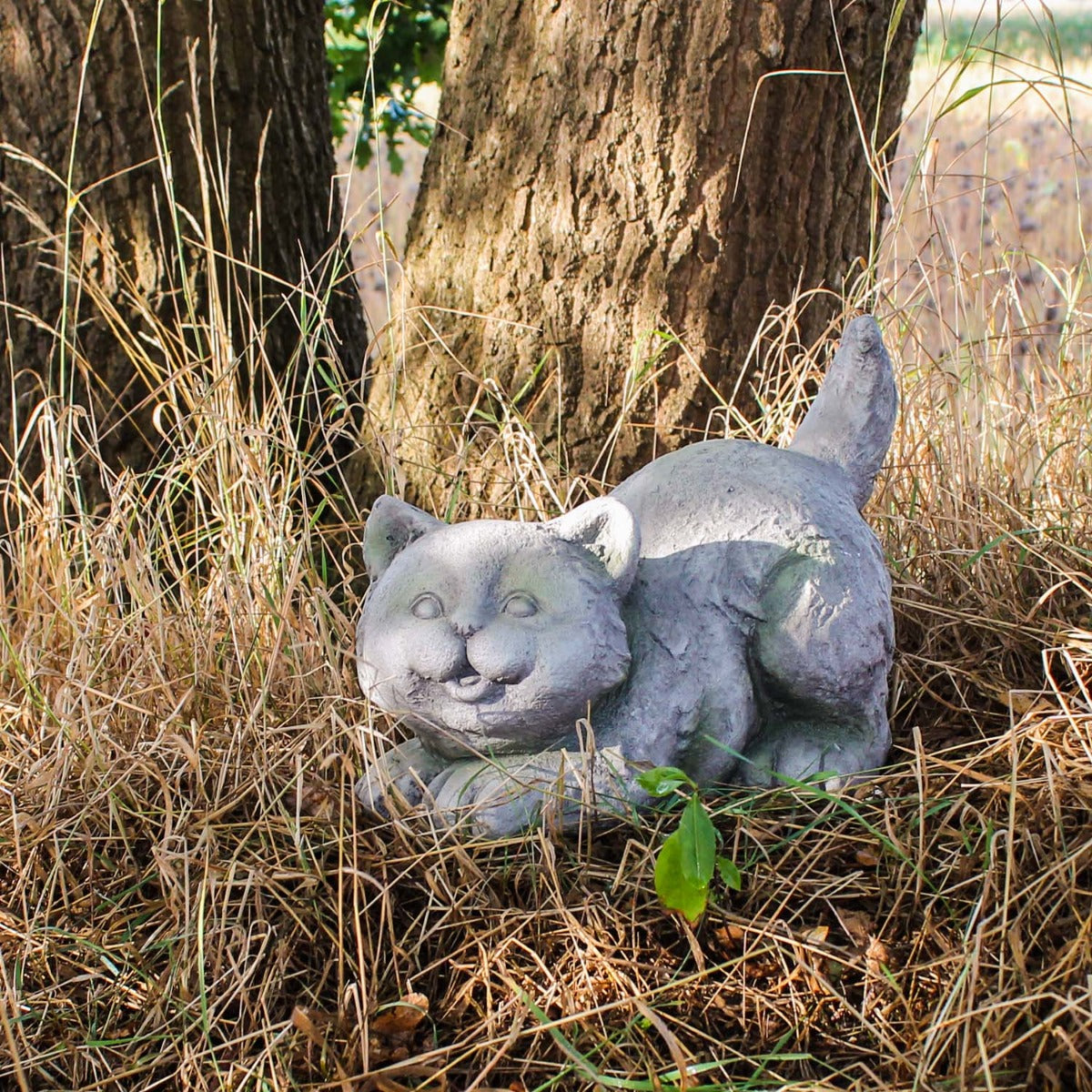 Katzenfigur in Betonoptik Deko Katze Gartenfigur Katzenfigur für draußen