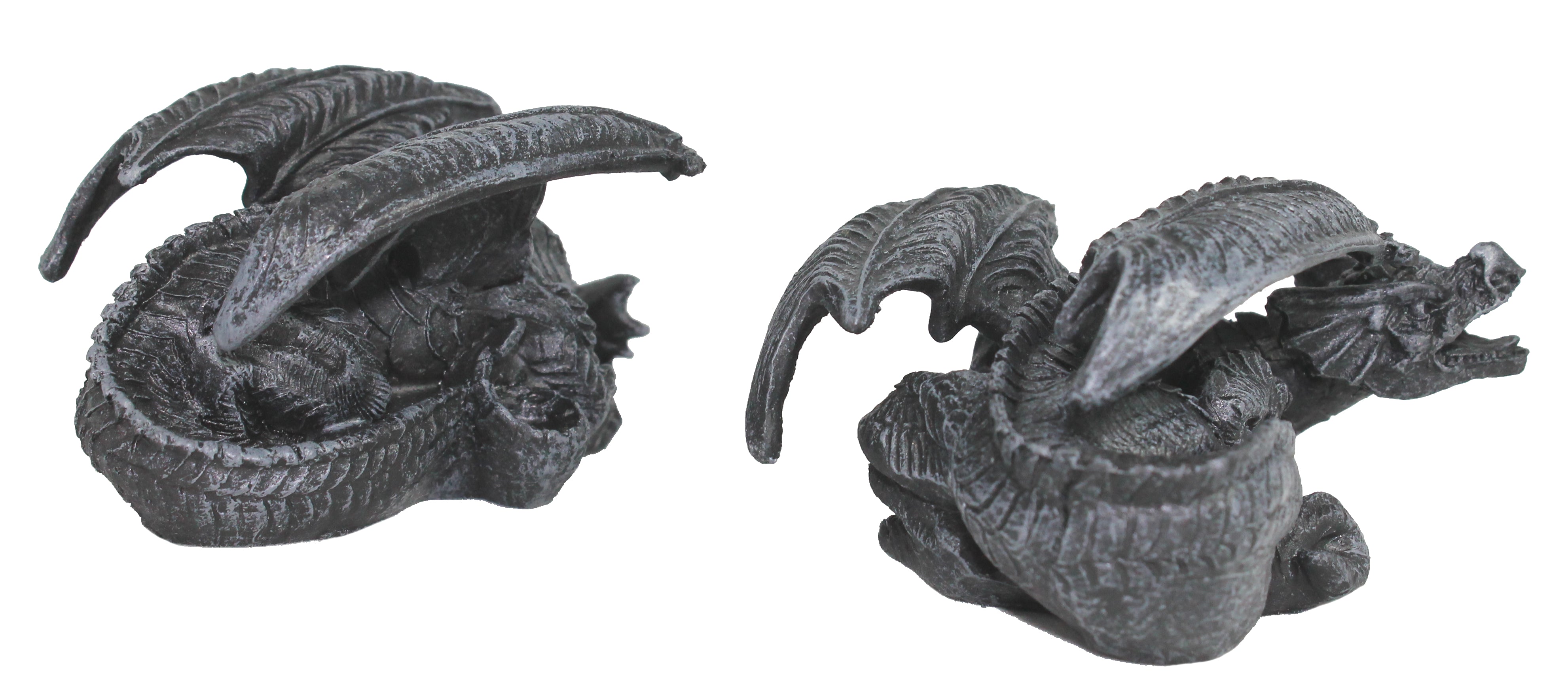 Dekofigur 2 Stück Drachenfigur Drachenpaar Drachen Set Mystic Gothic Fantasy Figur