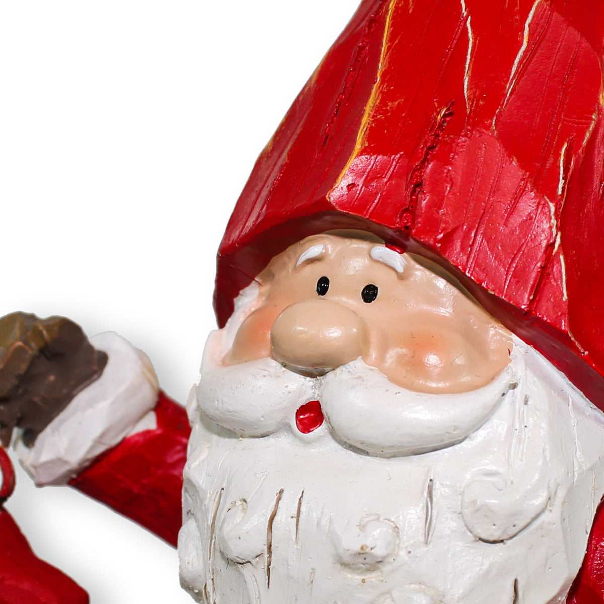 Weihnachtsmann Figur mit Stern in Holz-Optik Fensterdeko Weihnachten 21cm