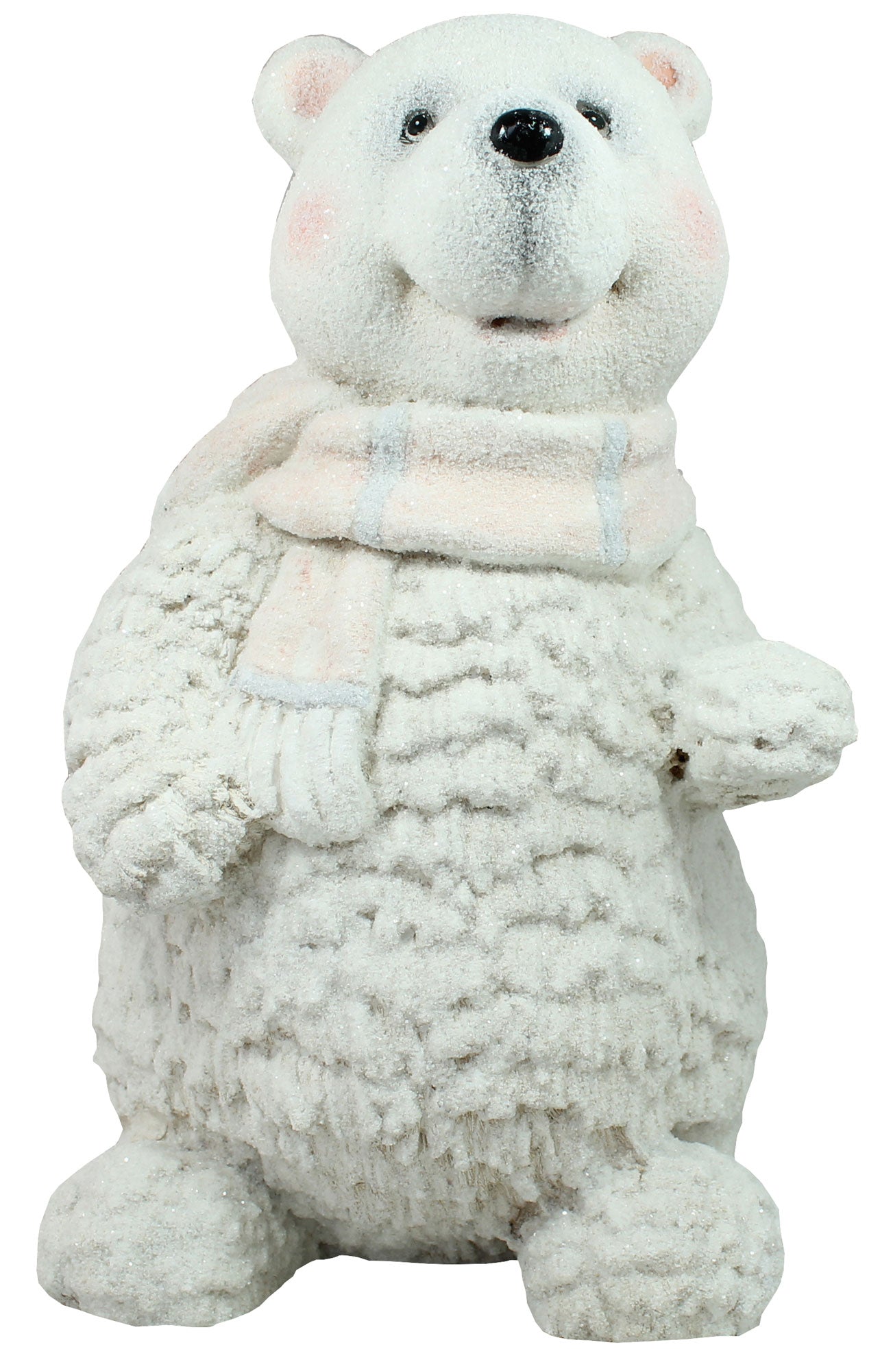 Dekofigur Eisbär mit Schal Eisbär-Figur Tierfigur Winterdekoration