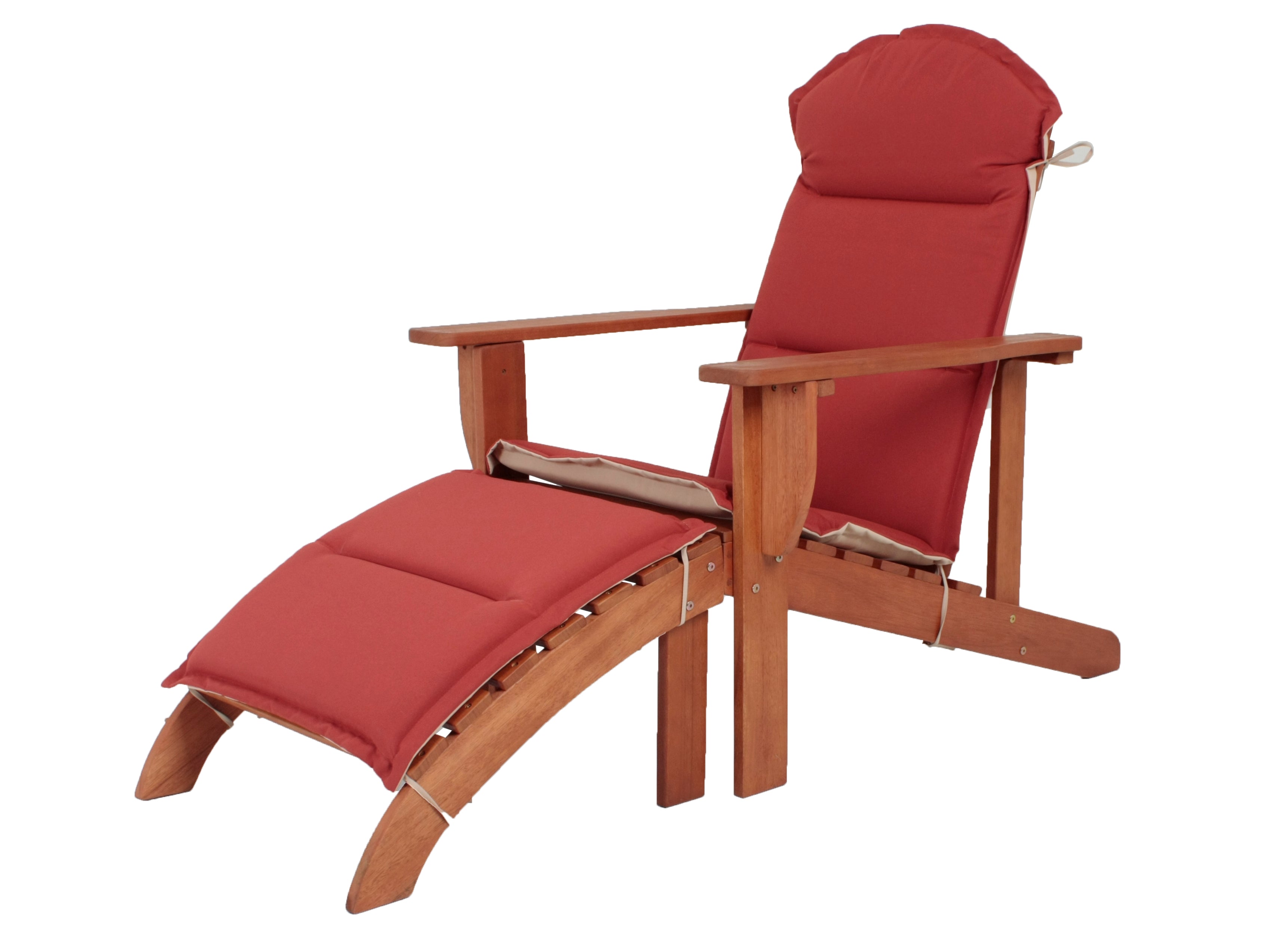 Gartenstuhl Adirondack Chair HARPER Fußteil Sitzauflage Holz Eukalyptus FSC 100%