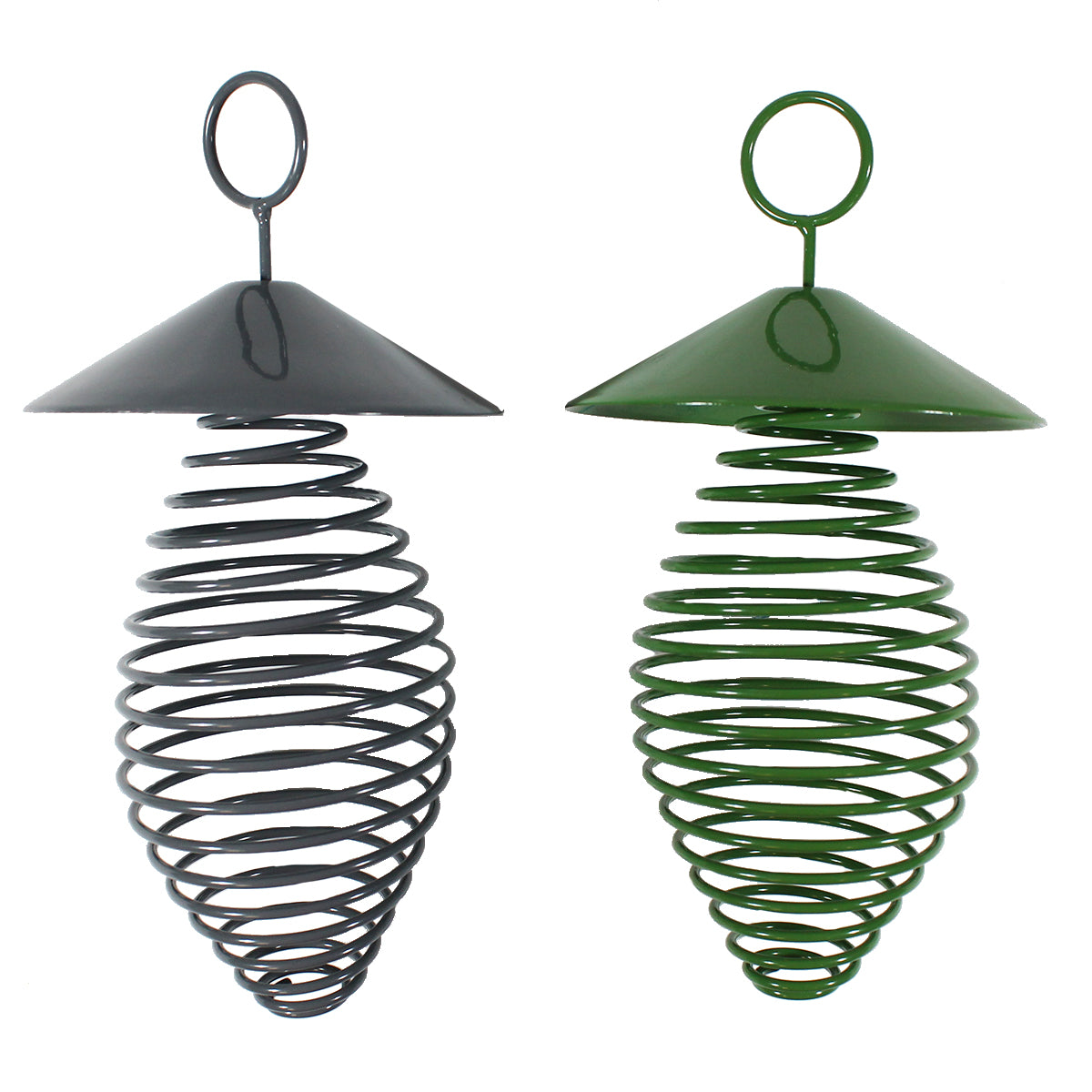 Futterfeder mit Dach für Meisenknödel 2er Set Meisenknödelspender Meisenknödelhalter Aufhänger