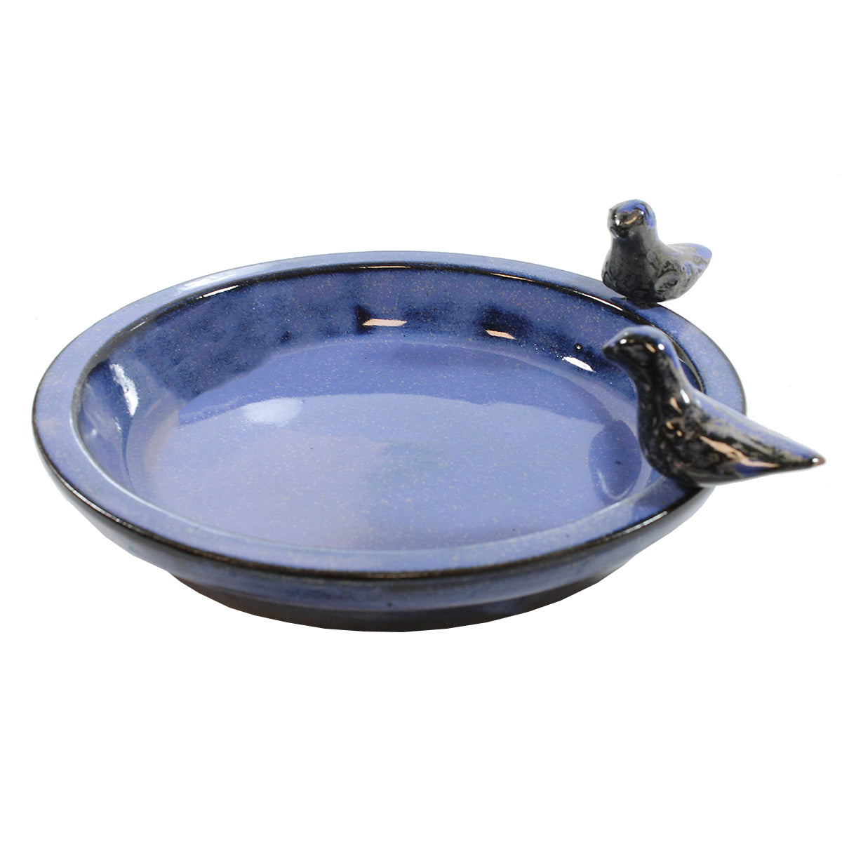 colourliving Vogeltränke für den Garten 30 cm blau Keramik Vogeltränke rund Vogelbad Garten