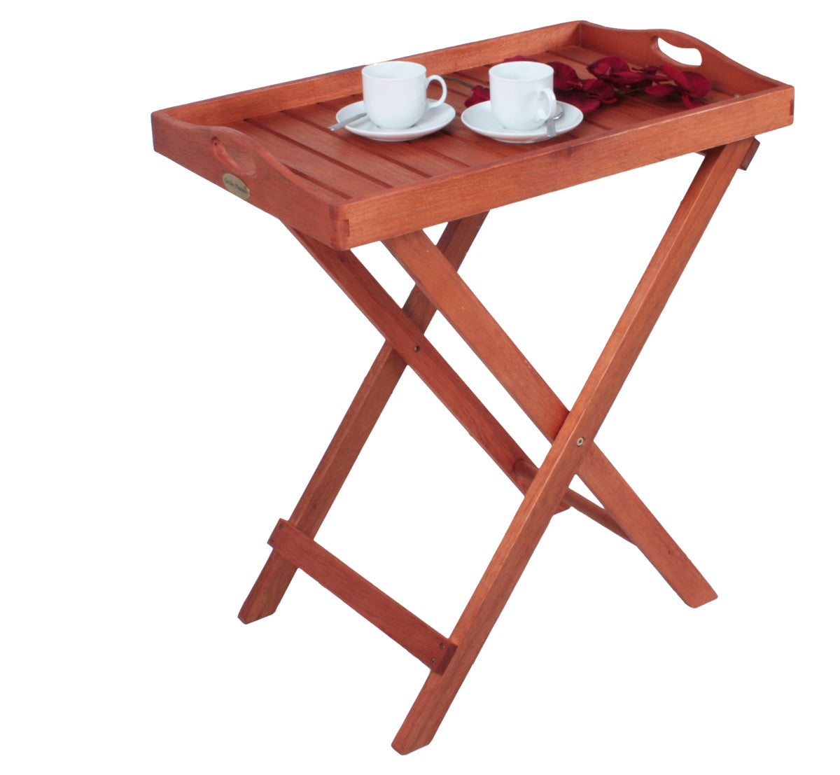 Tablettständer DALLAS Serviertablett Beistelltisch Ablagetisch Holz Eukalyptus FSC 100%