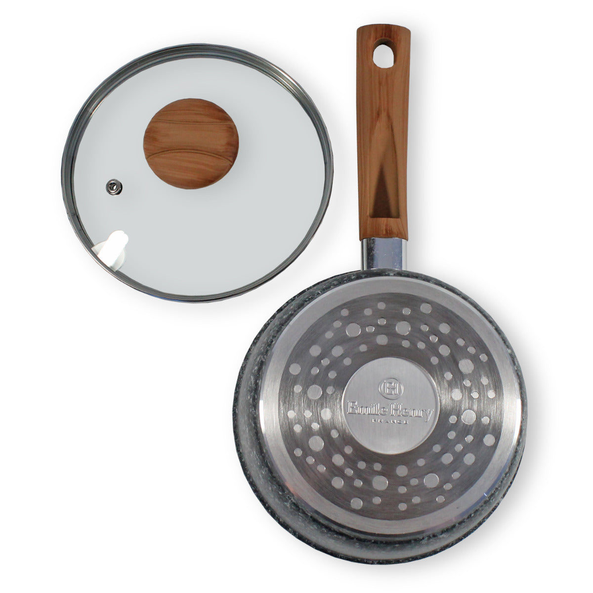 EMILE HENRY Stielkasserolle mit Deckel Stielkasserolle Induktion Sauciere mit Deckel