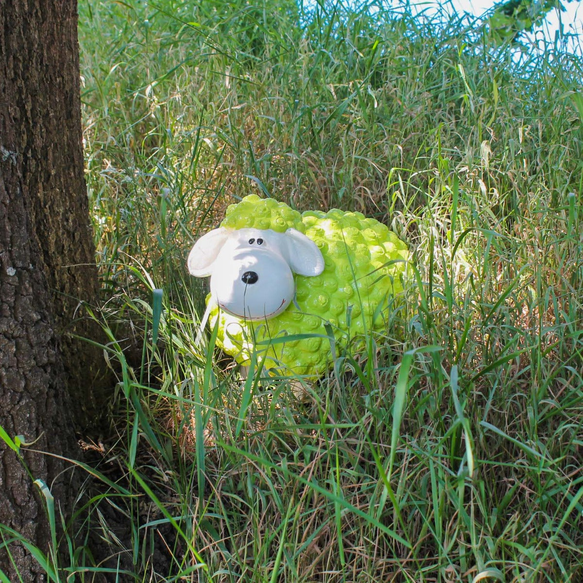 Buntes Deko Schaf "Andy" grün Gartenfigur Schaf Dekofigur Schaf lustige Schafe