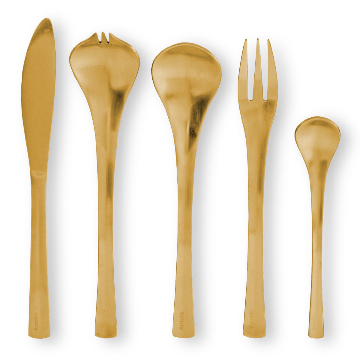 Besteckset Gold 2 Personen Amefa Tapas 10-tlg Essbesteck Edelstahl Tapas Besteck