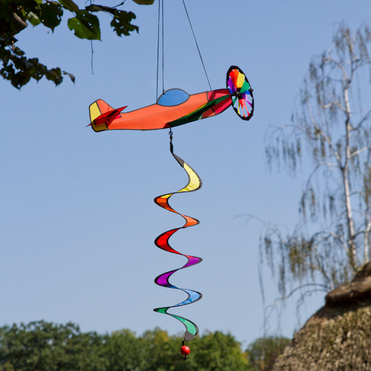 Windspiel HQ Airliner Twist Orange Flugzeug Garten Dekoration