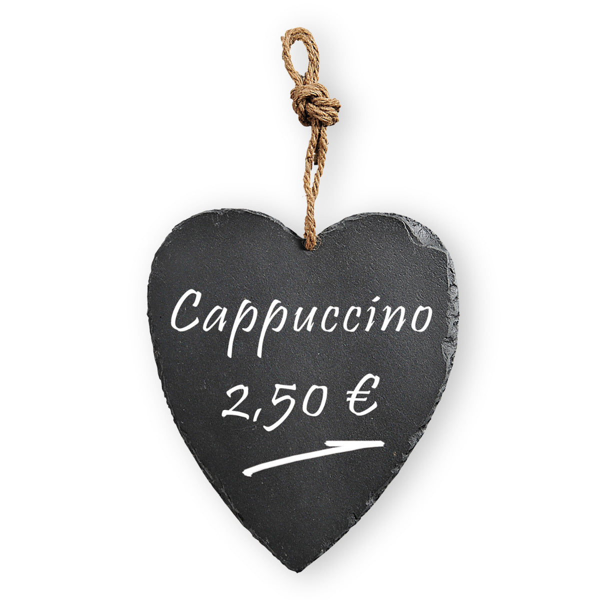 Herz aus Schiefer 23x27cm Buffetplatte Schiefertafel individuell mit Kreide beschreibbar