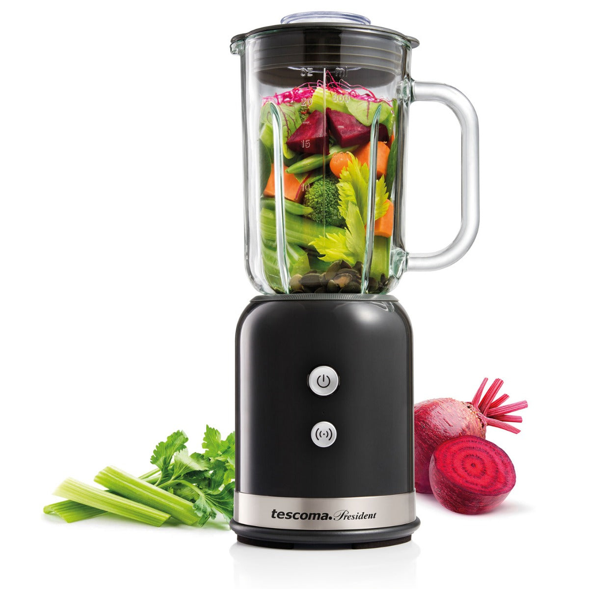 Smoothie Maker Standmixer Blender 2in1 mit Smoothie to go Reise Flasche schwarz