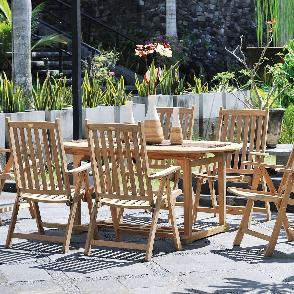 Garden Pleasure Solo Ausziehtisch Garten - ovaler Teak Gartentisch Teakholz Ausziehtisch Garten, 210x95 cm, Holztisch Garten, Gartentisch Massivholz