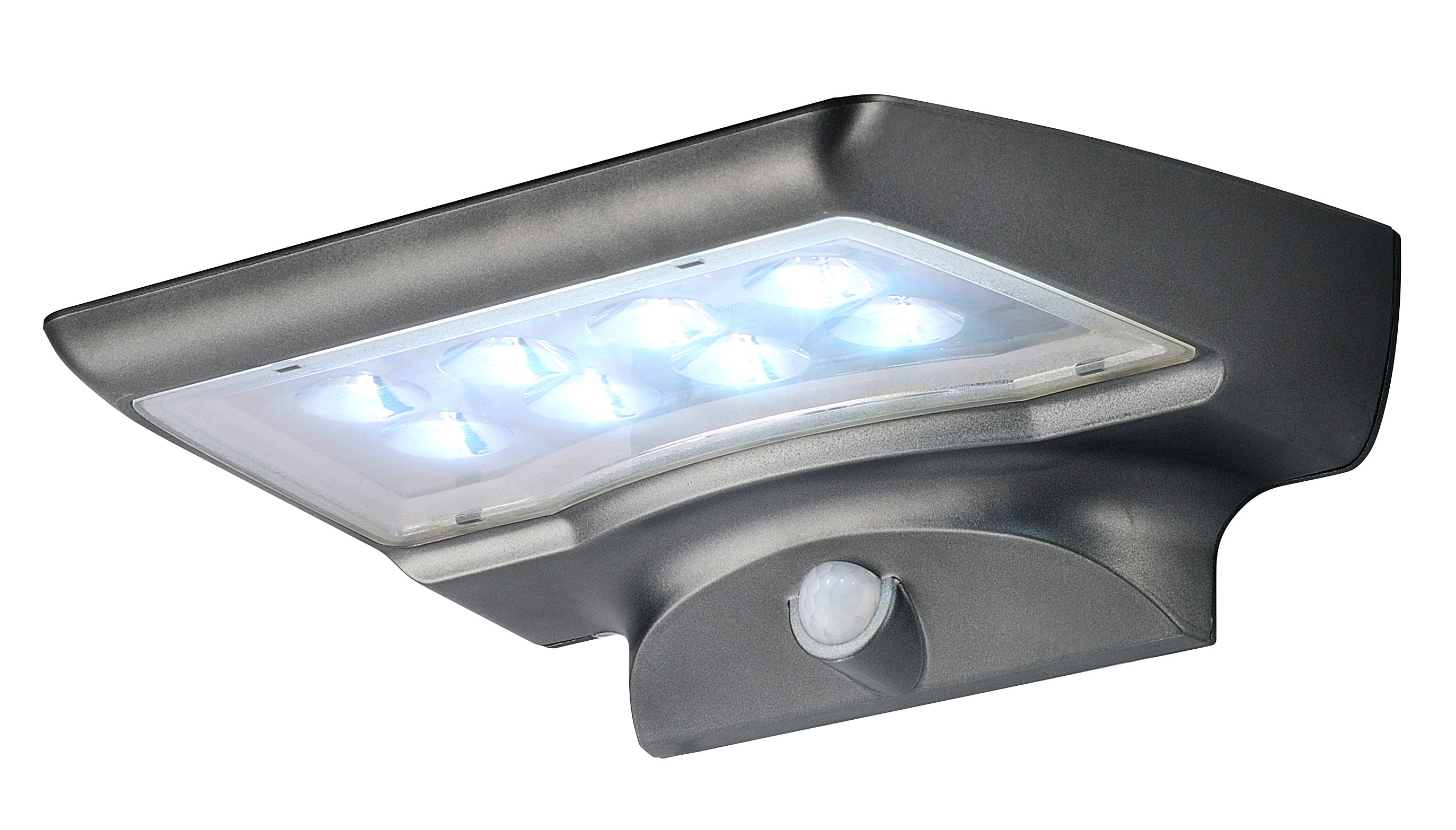 Solar LED Gartenbeleuchtung mit Bewegungsmelder Solar Außenbeleuchtung Außenleuchte dunkelgrau Wandleuchte