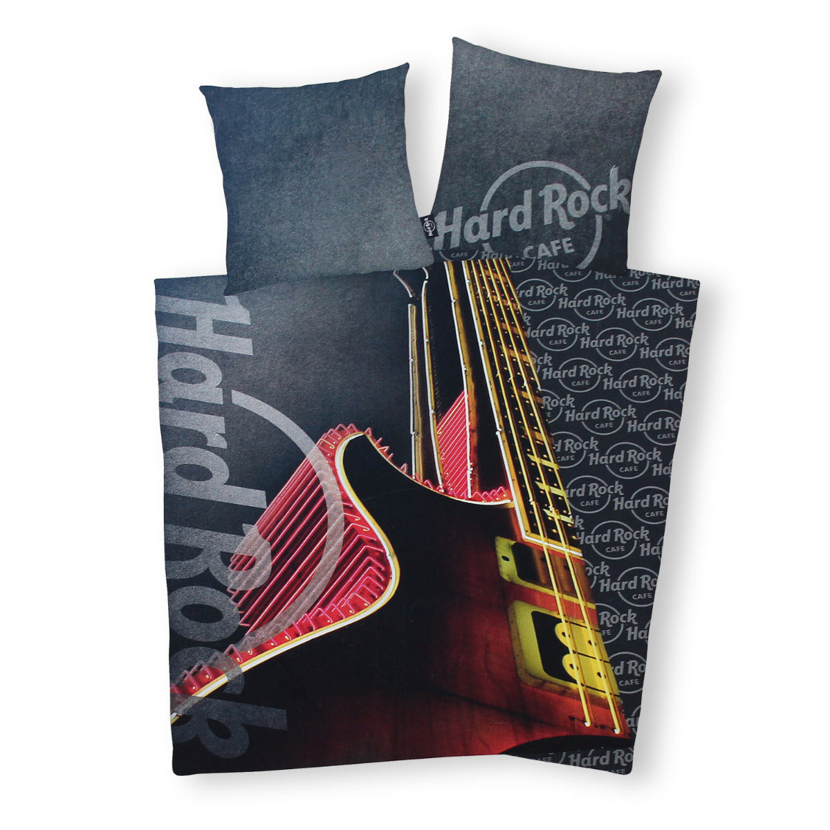 HARD ROCK CAFE Bettwäsche 140x200 mit Kissen Wendebettwäsche Bettdecke Reißverschluss