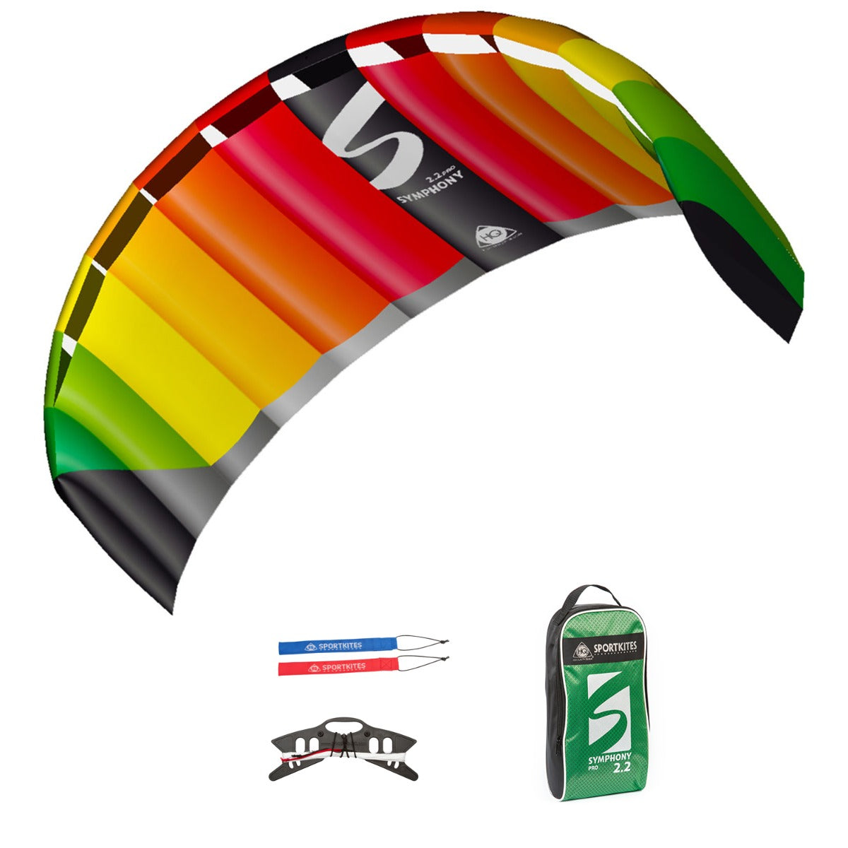 HQ Lenkmatte Symphony Pro 2.2 Rainbow Allround Lenkdrachen Kite Matte