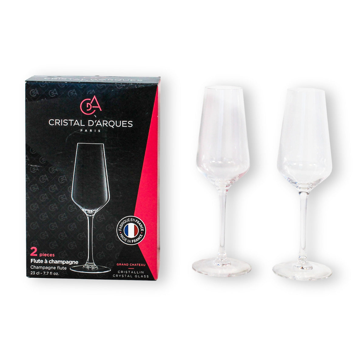 Cristal d'Arques Sektglas 2er Set Champagnergläser Champagnerflöte Gläser